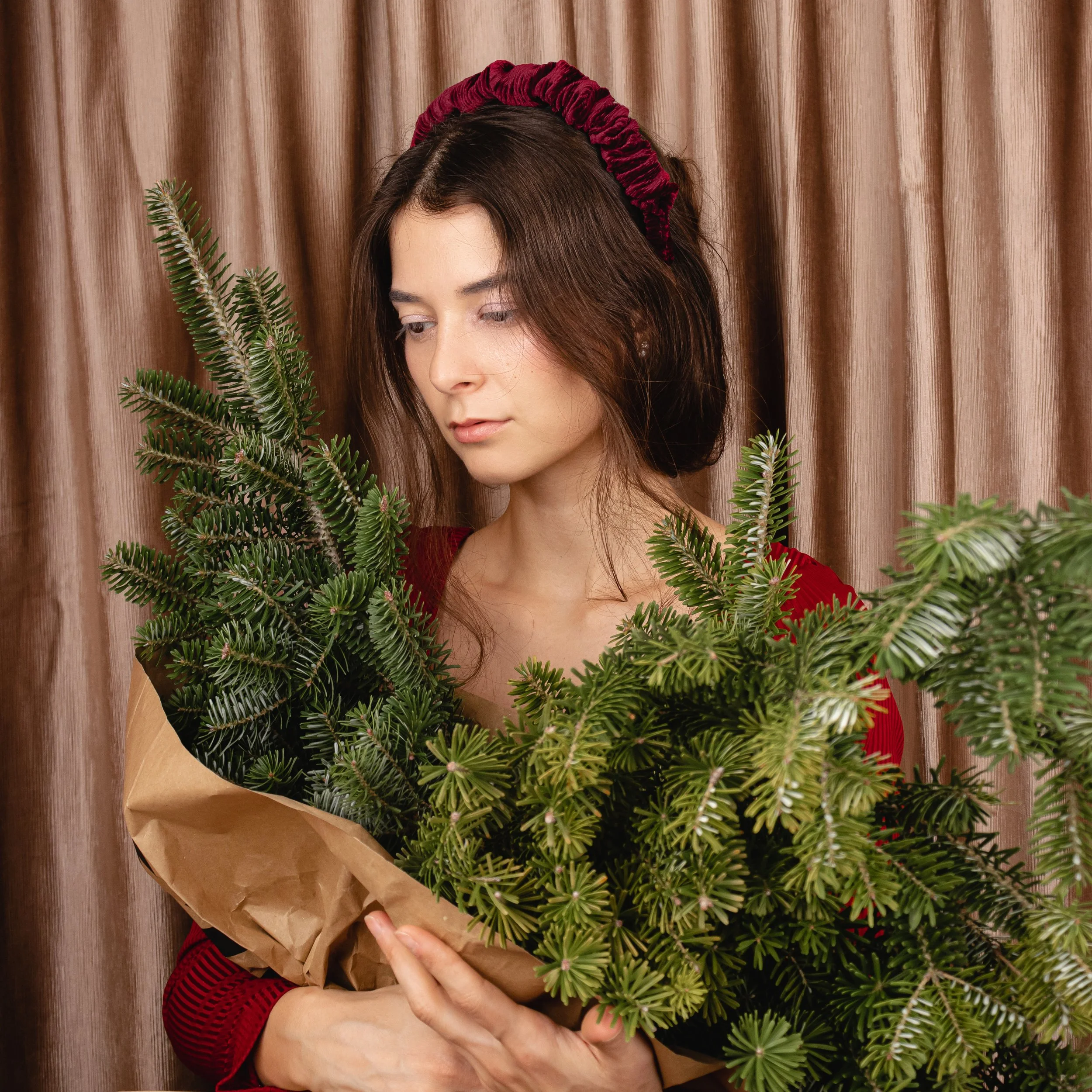 Bordeaux Shimmer Ruffle Headband