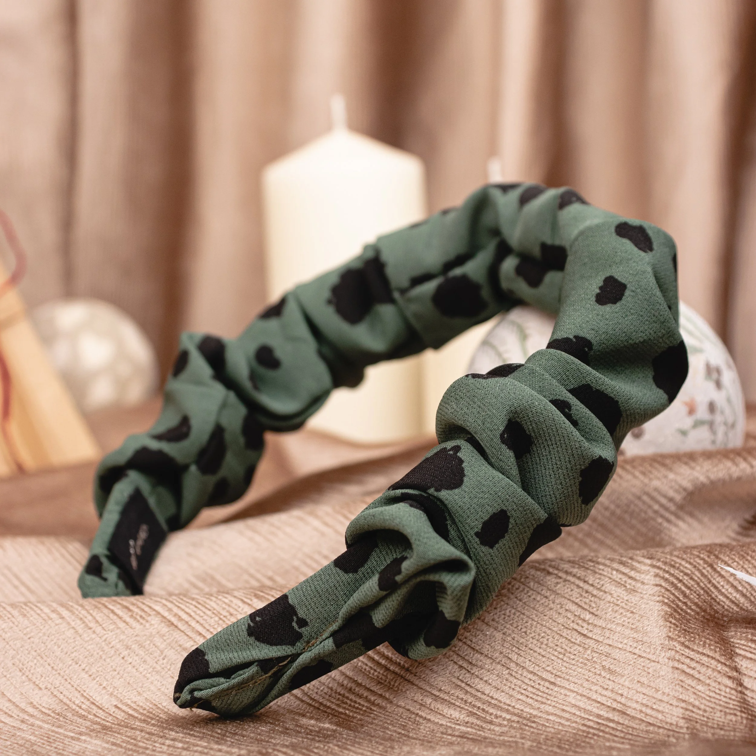 Deep_Green_Patterned_Ruffle_ Headband_1.JPEG