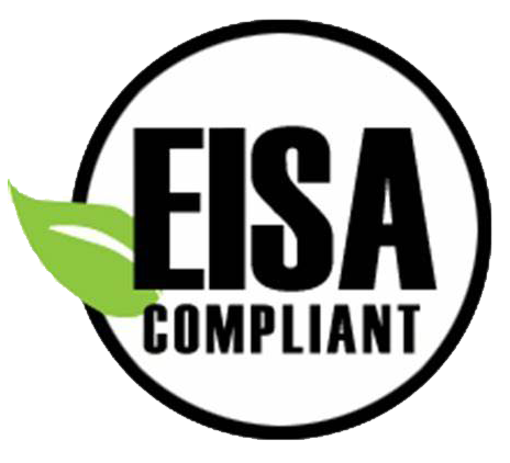 EISA compliant logo with green leaf graphic.