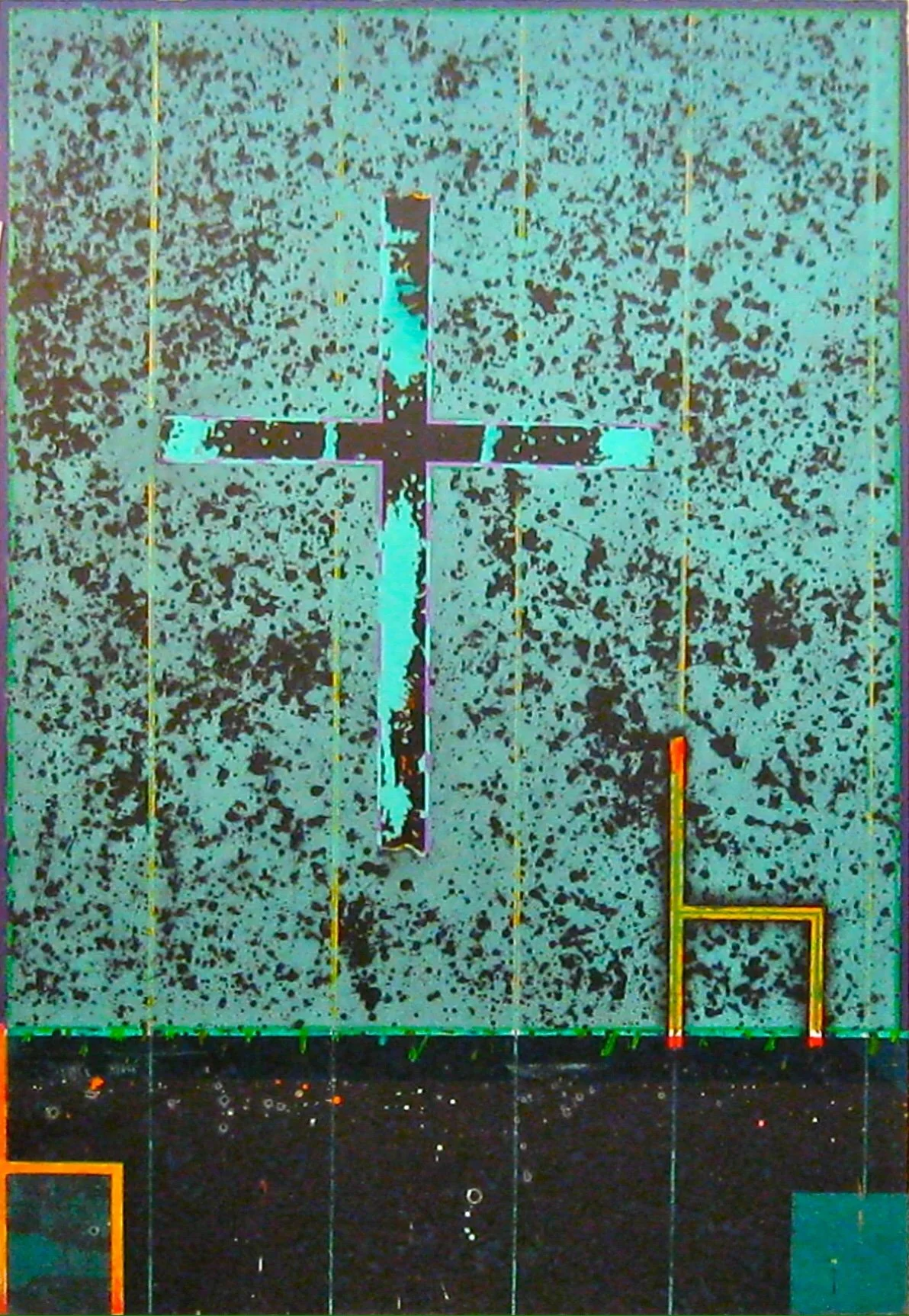 #25, A Chair Contemplating Christianity (Green,) 1987, 105" x 72.5"