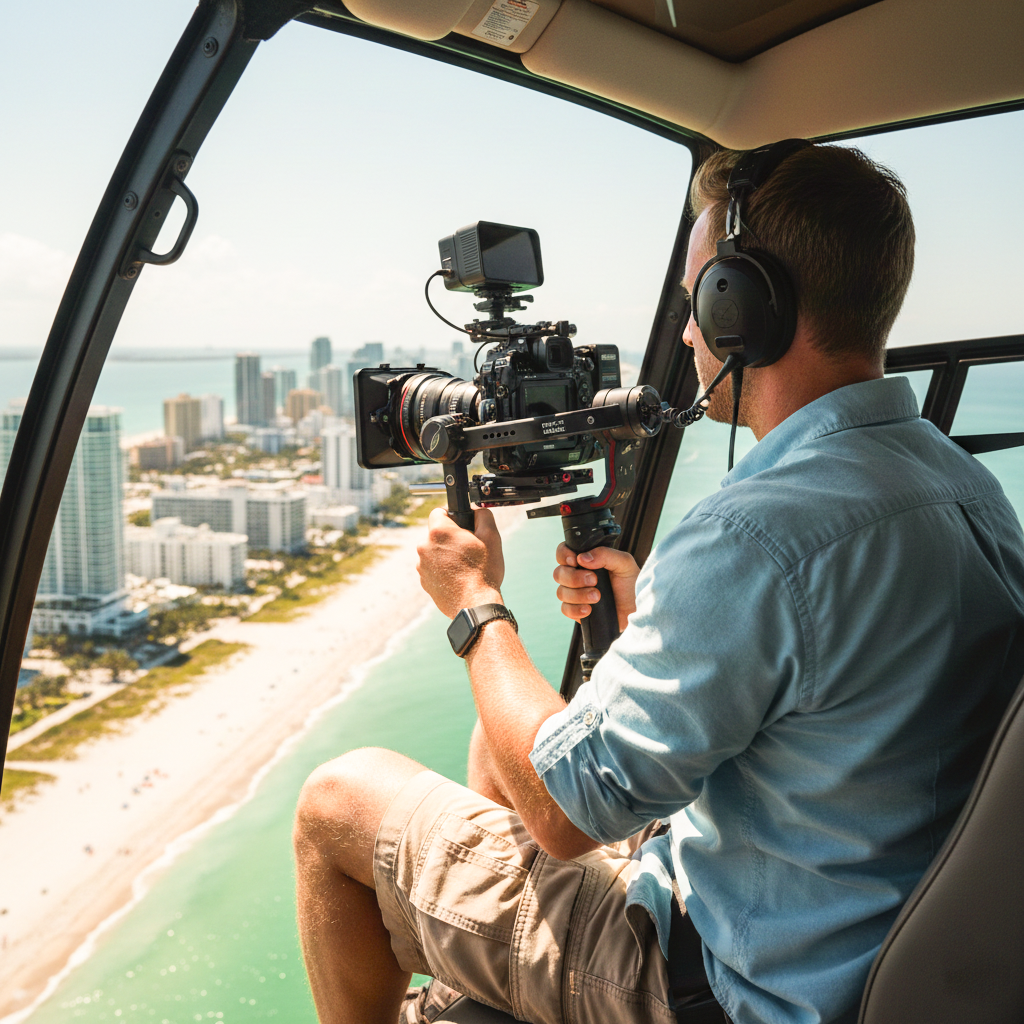 Wave Helicopters aerial film production Florida