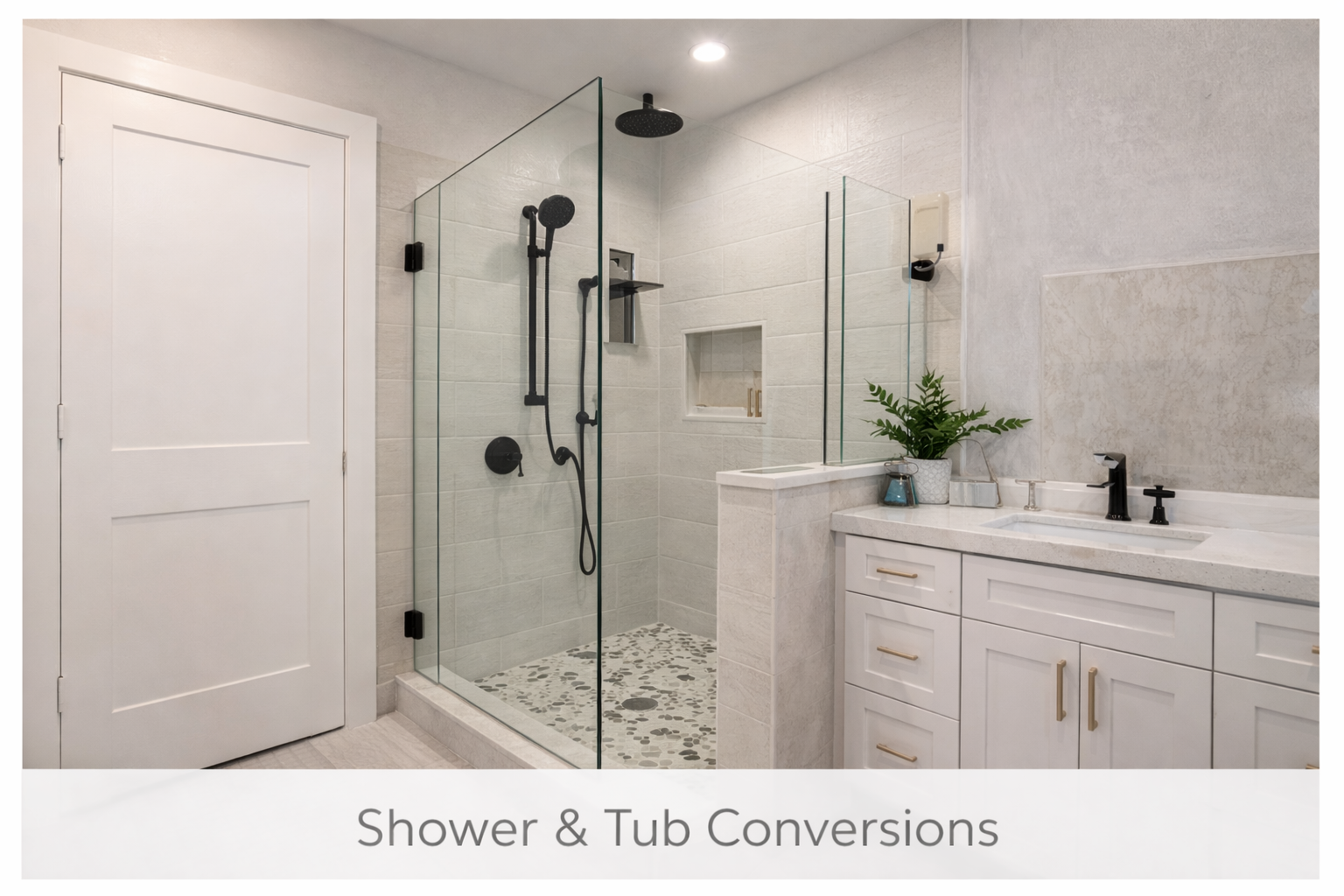 Shower and tub conversion services in San Diego, CA by Foremost Building Solutions.