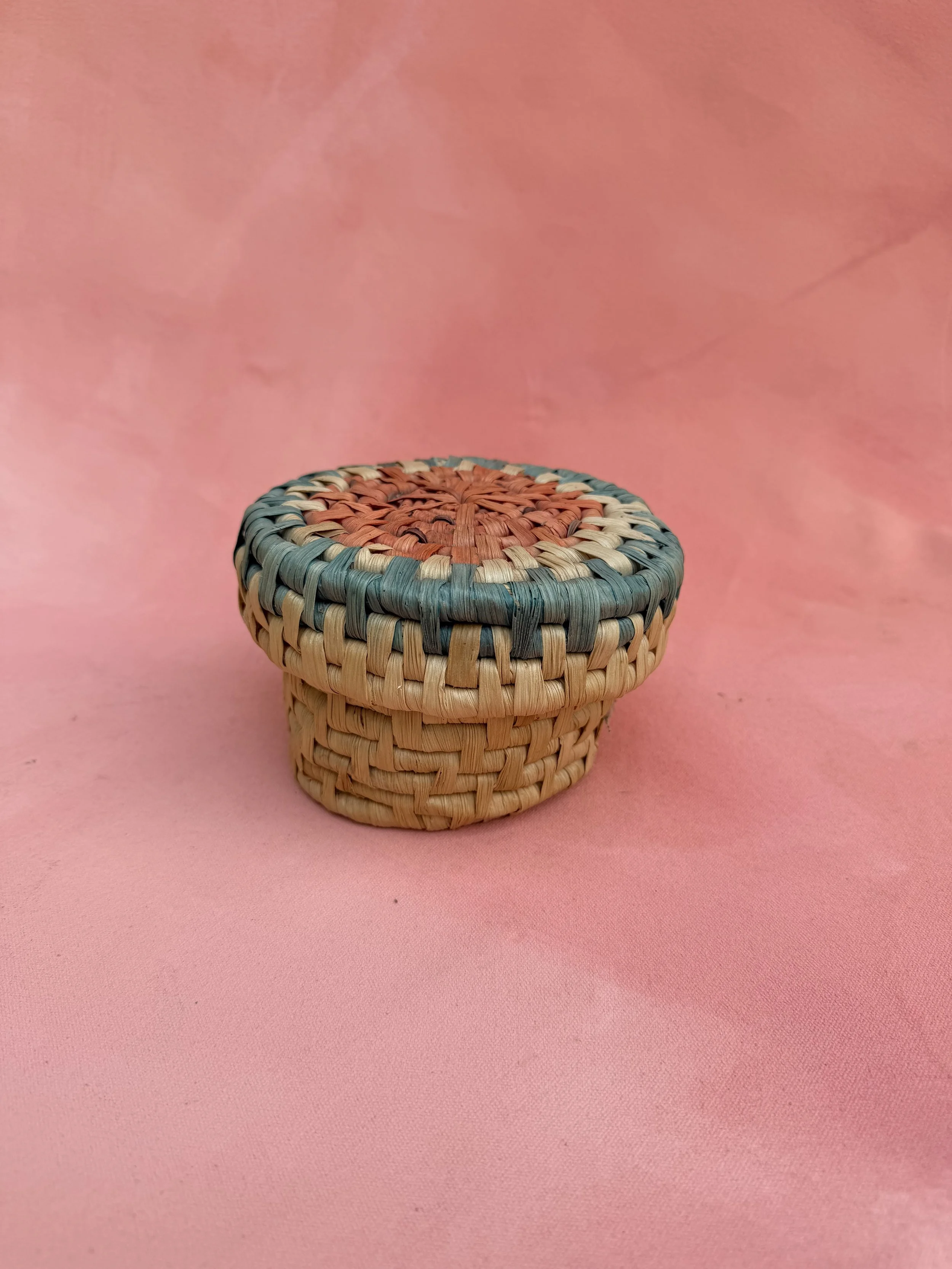 Artisanal Handwoven Decorative Basket of Coasters