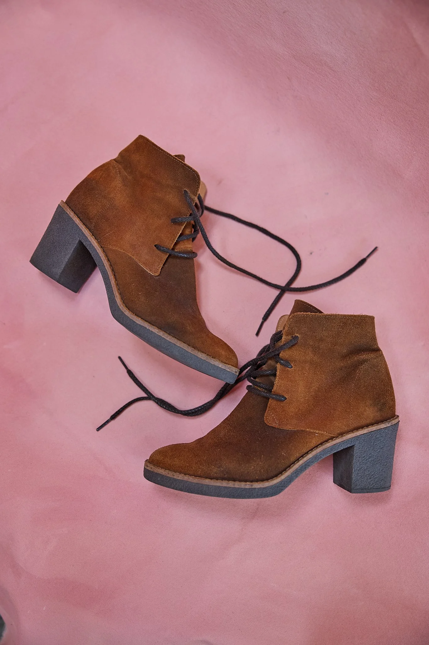 Brown Suede Lace Up Boots