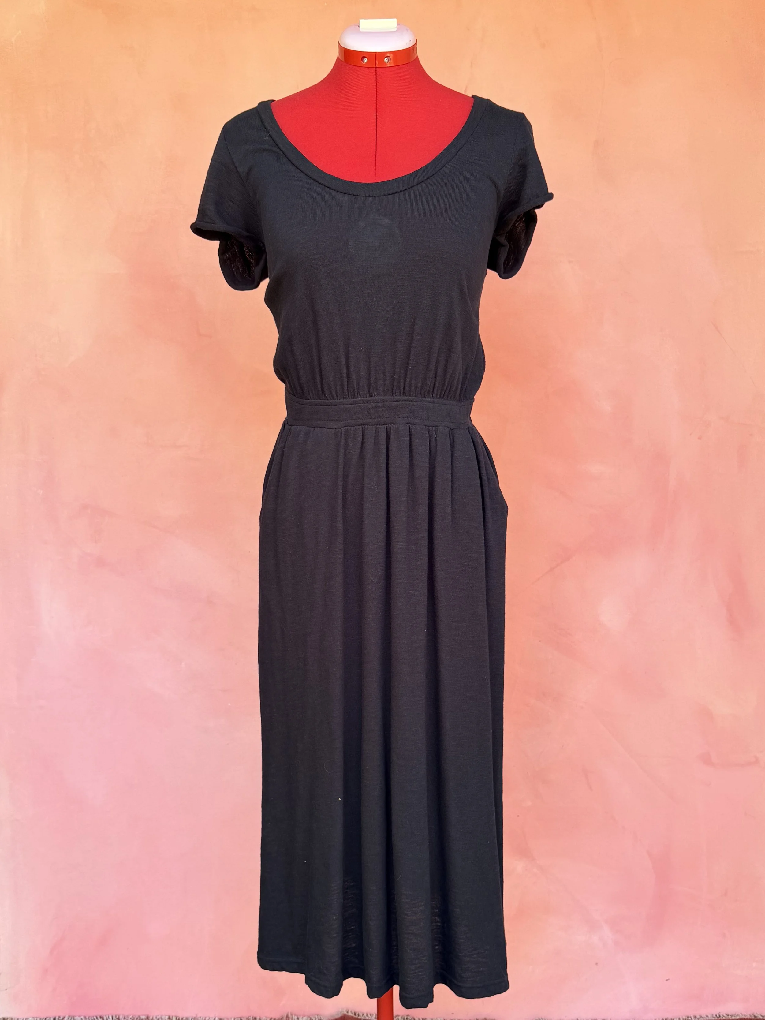 Black peek-a-boo back dress