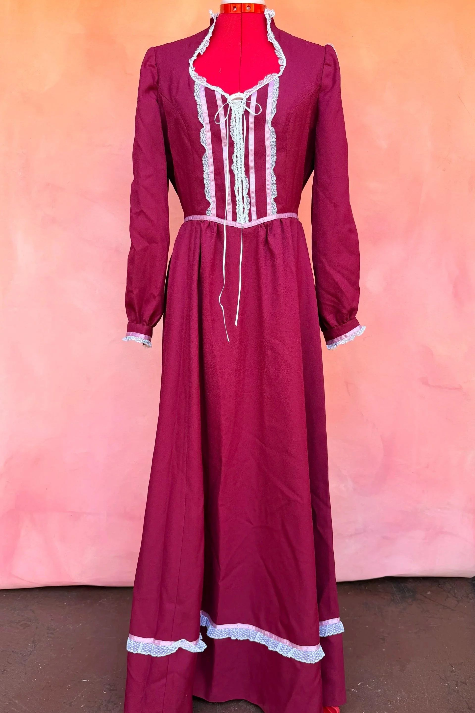 Vintage Lace Trim Gown
