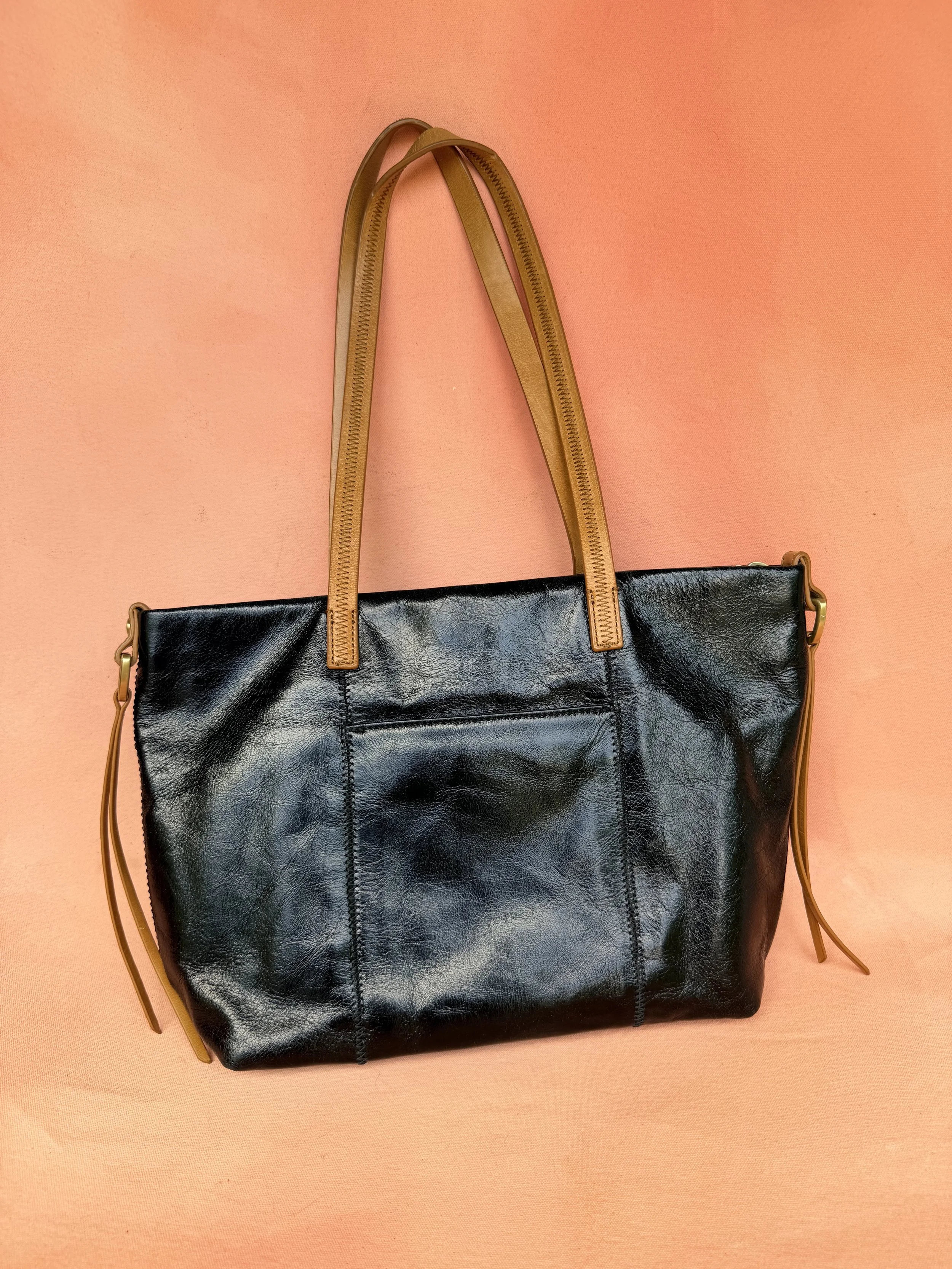 Black and Brown Leather Hobo Bag