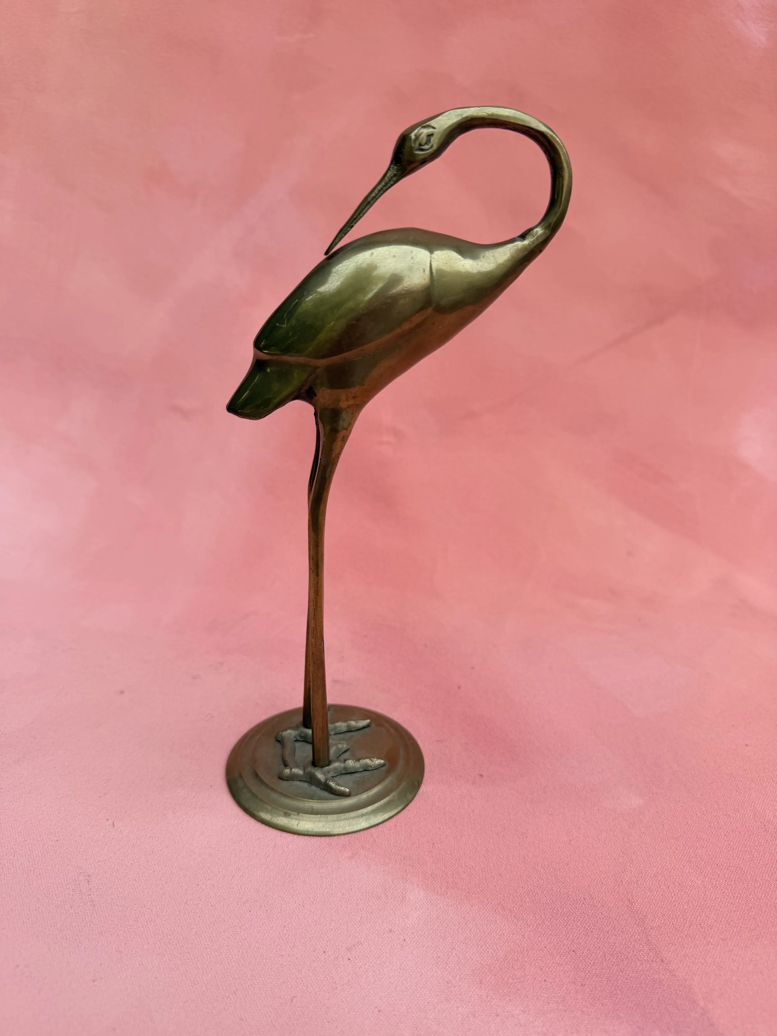 Vintage Brass Heron