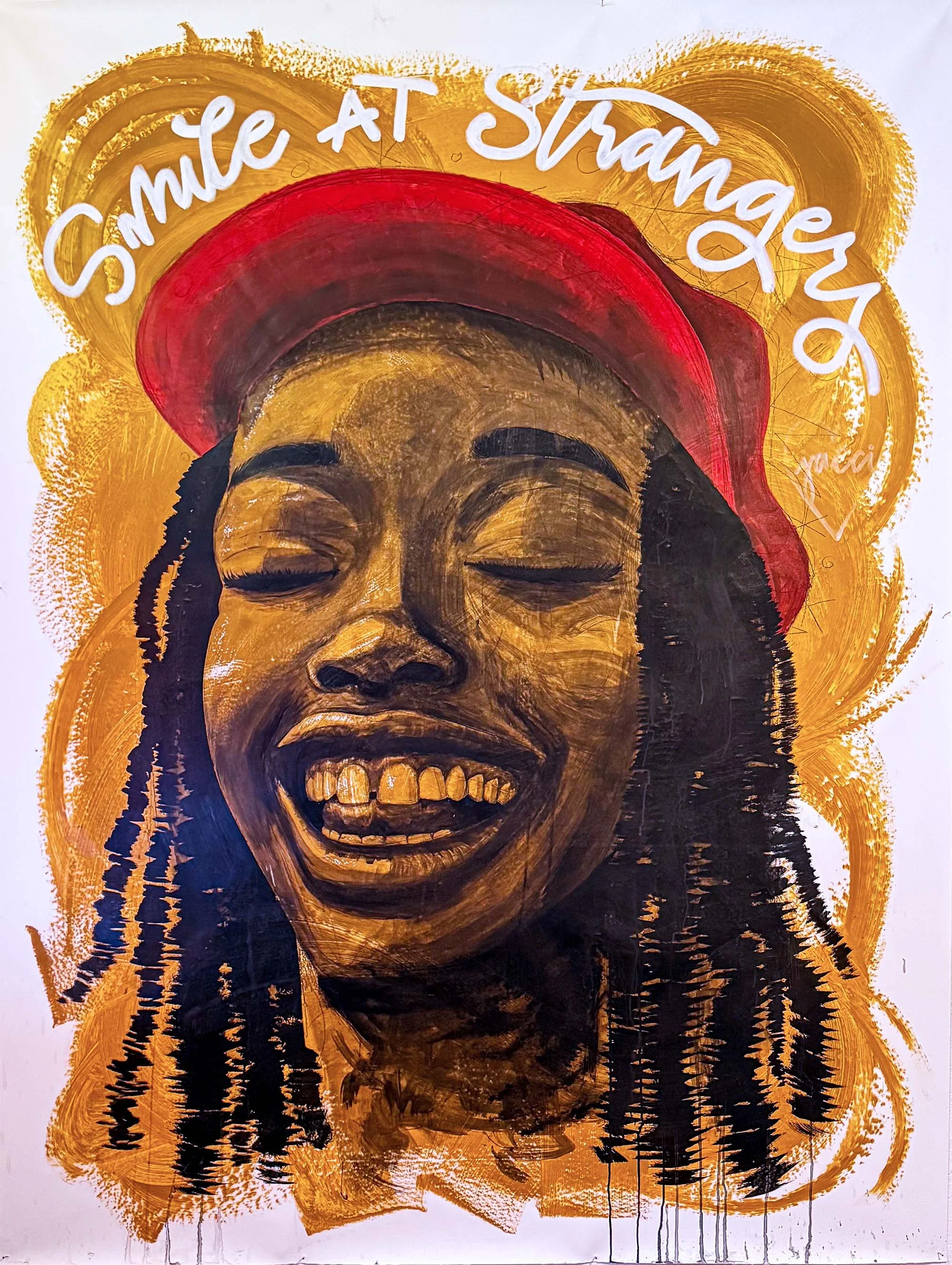 LEINWAND: smile at strangers