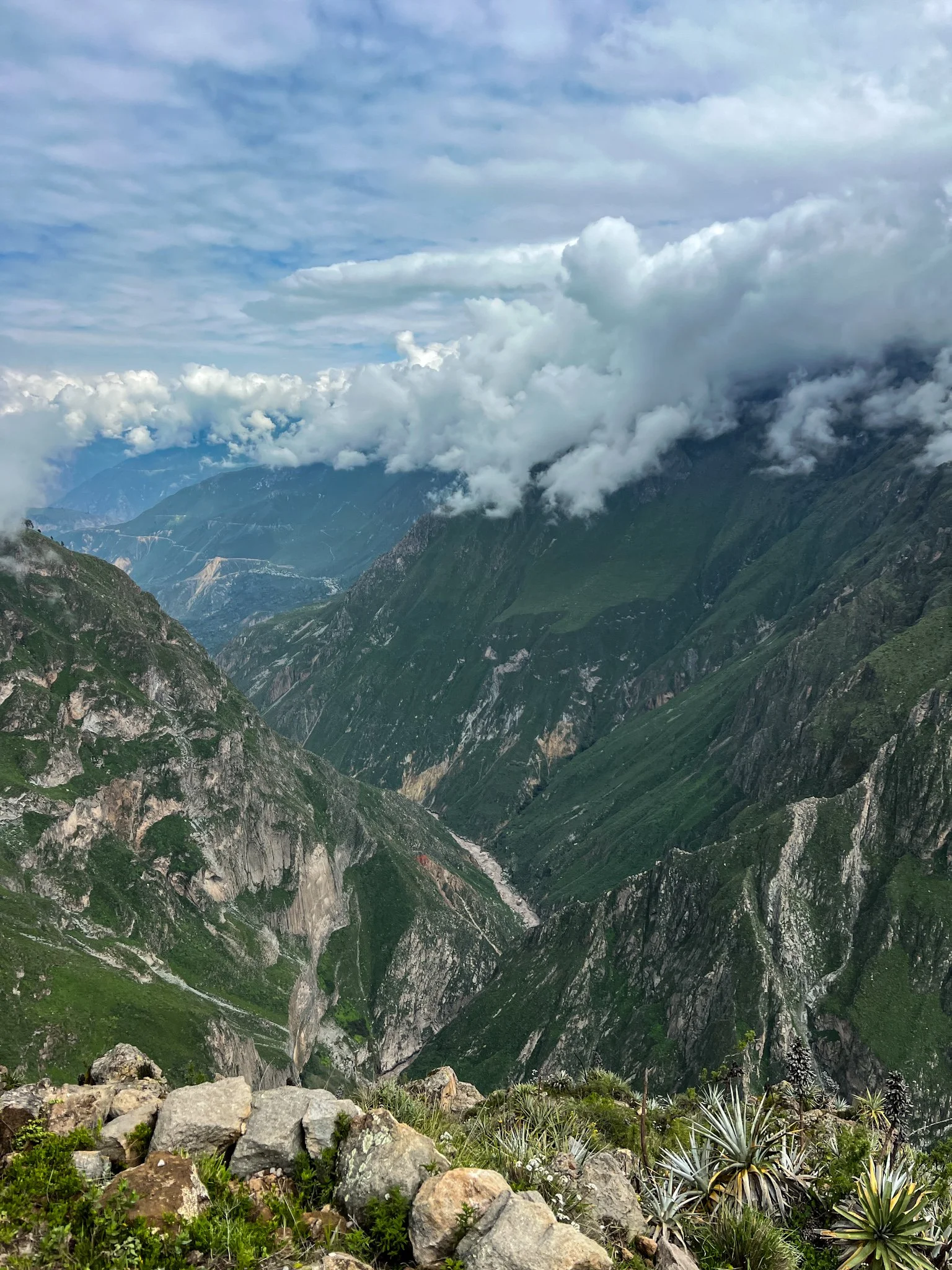 Colca canyon peru view from the overlook.