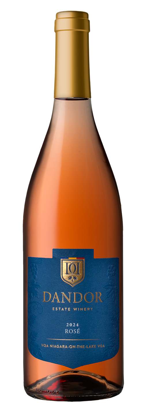 A bottle of Dandor Estate Winery 2024 Rosé wine from Niagara-on-the-Lake.