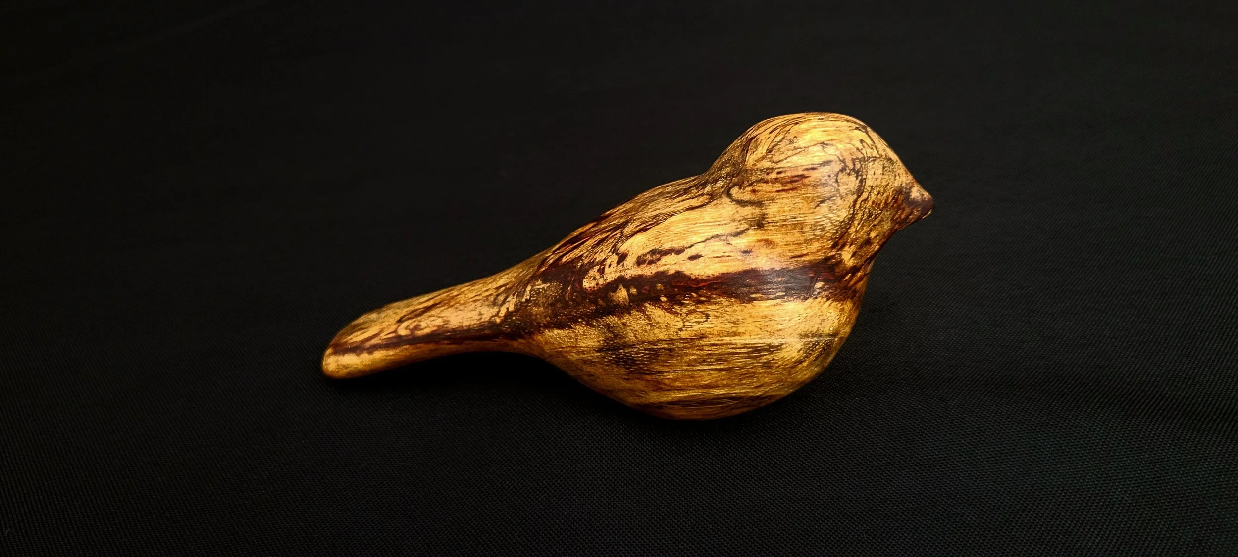 Spalted Tamarind Comfort Bird Carving