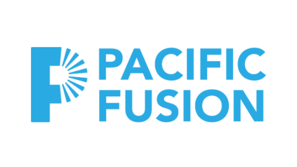 Pacific Fusion logo with a blue stylized letter P and a circular design element, next to the words 'Pacific Fusion' in blue capital letters.