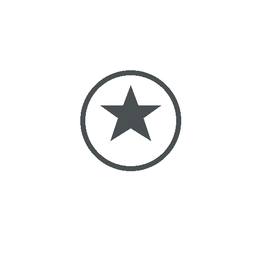 A minimalist black and white icon of a medal with a star in the center.