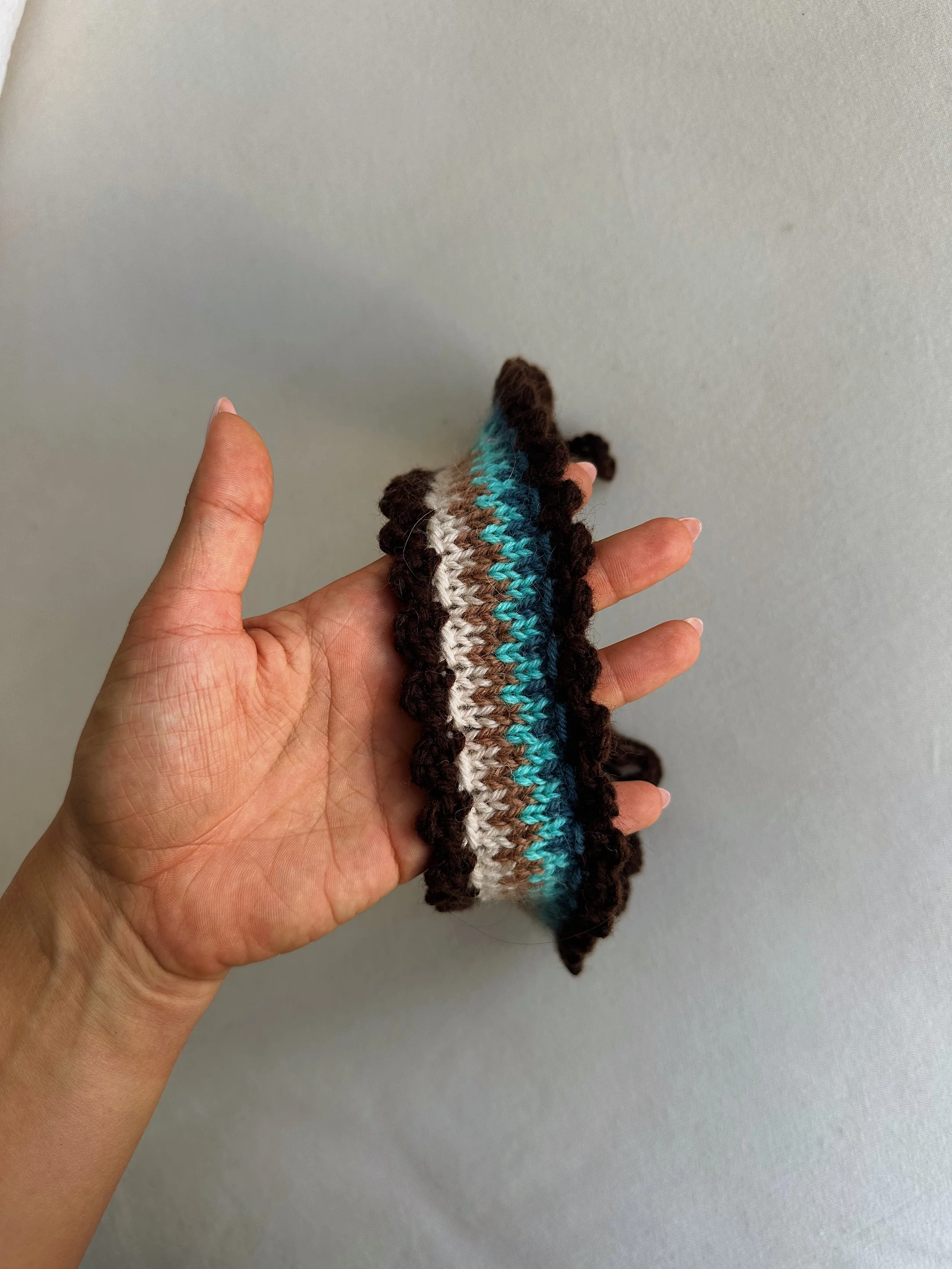 Blue and brown headband