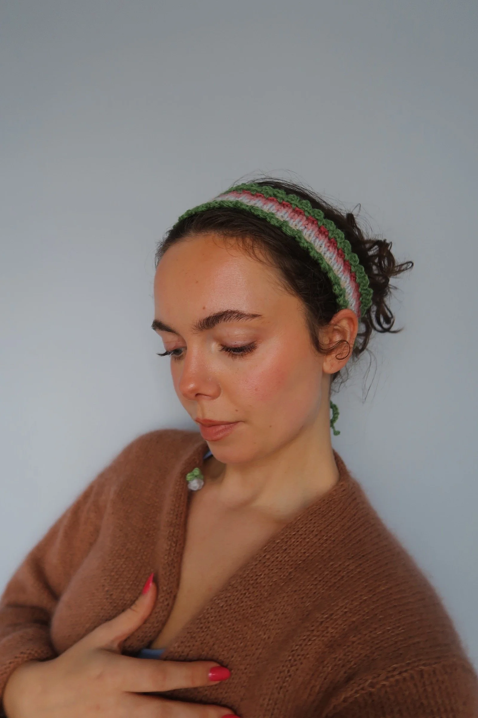 Green and Pink Coracia Mini Headband