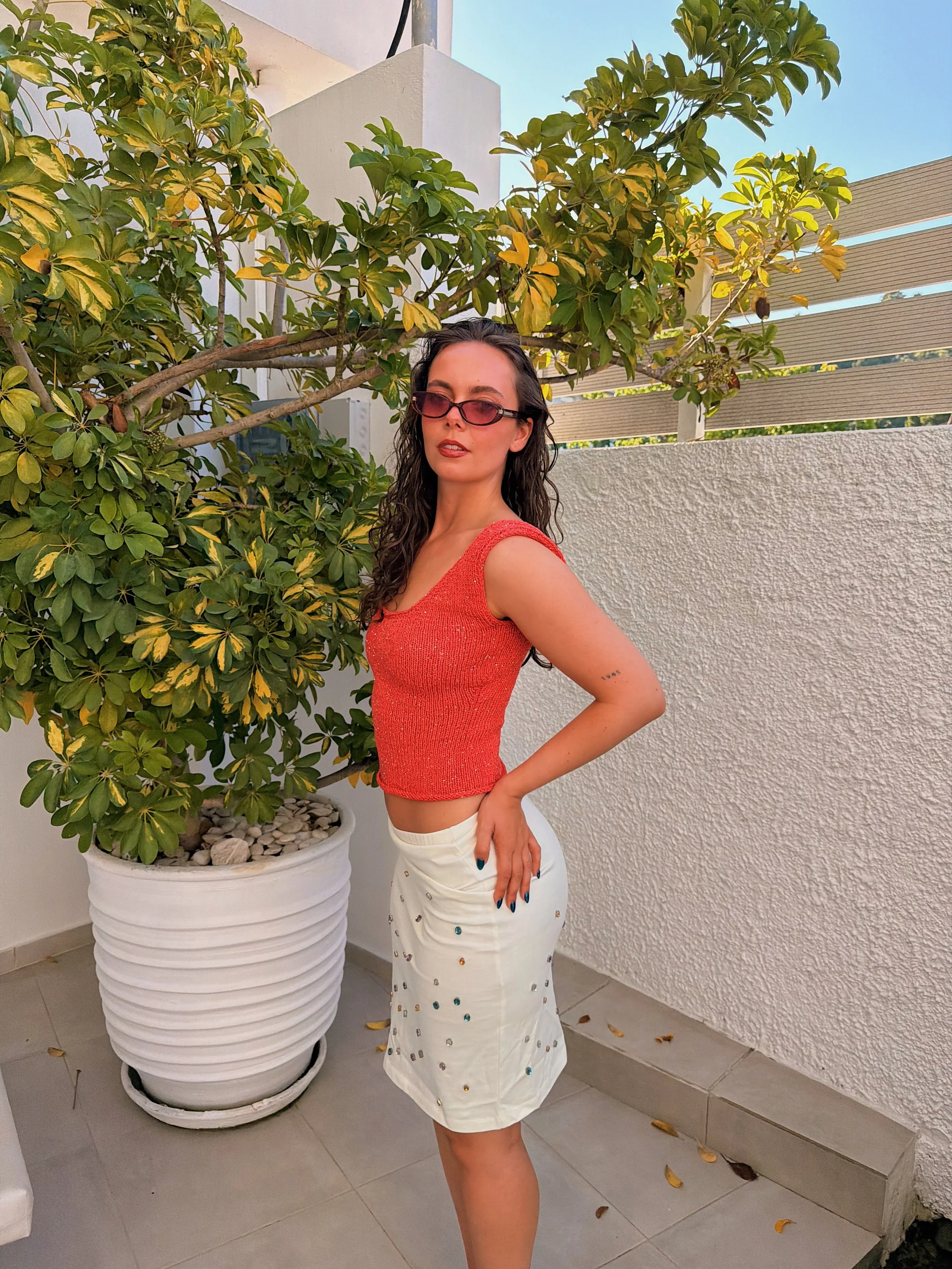 Sun glitter top English