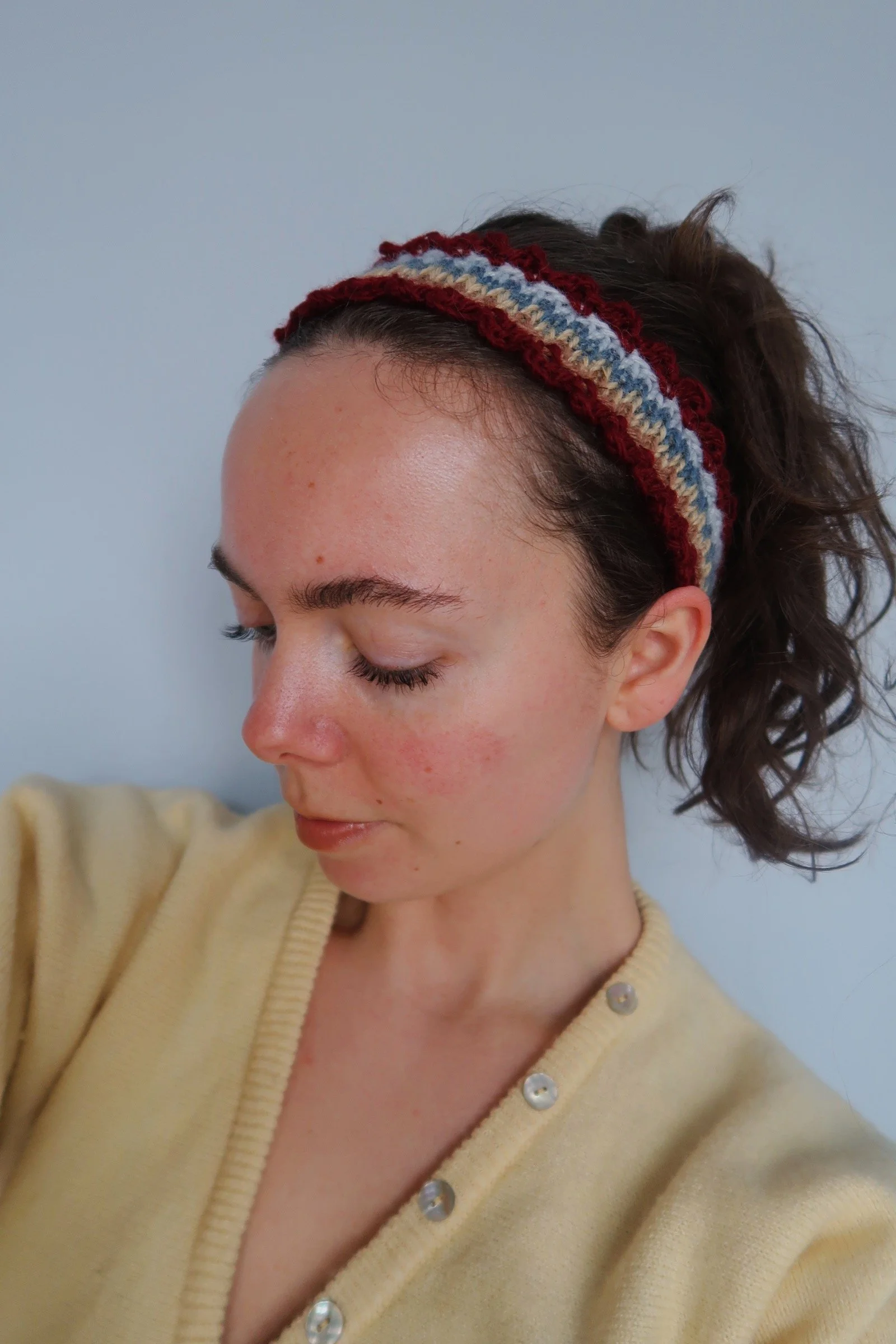 Red, Blue and Beige Coracia Mini Headband