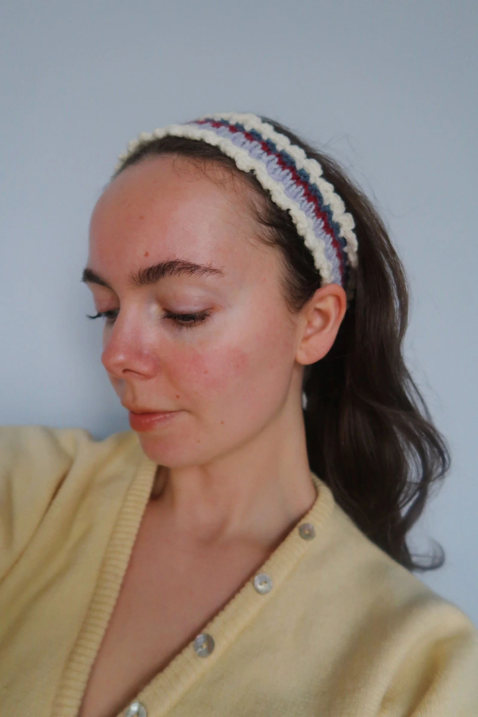 White and Blue Coracia Mini Headband