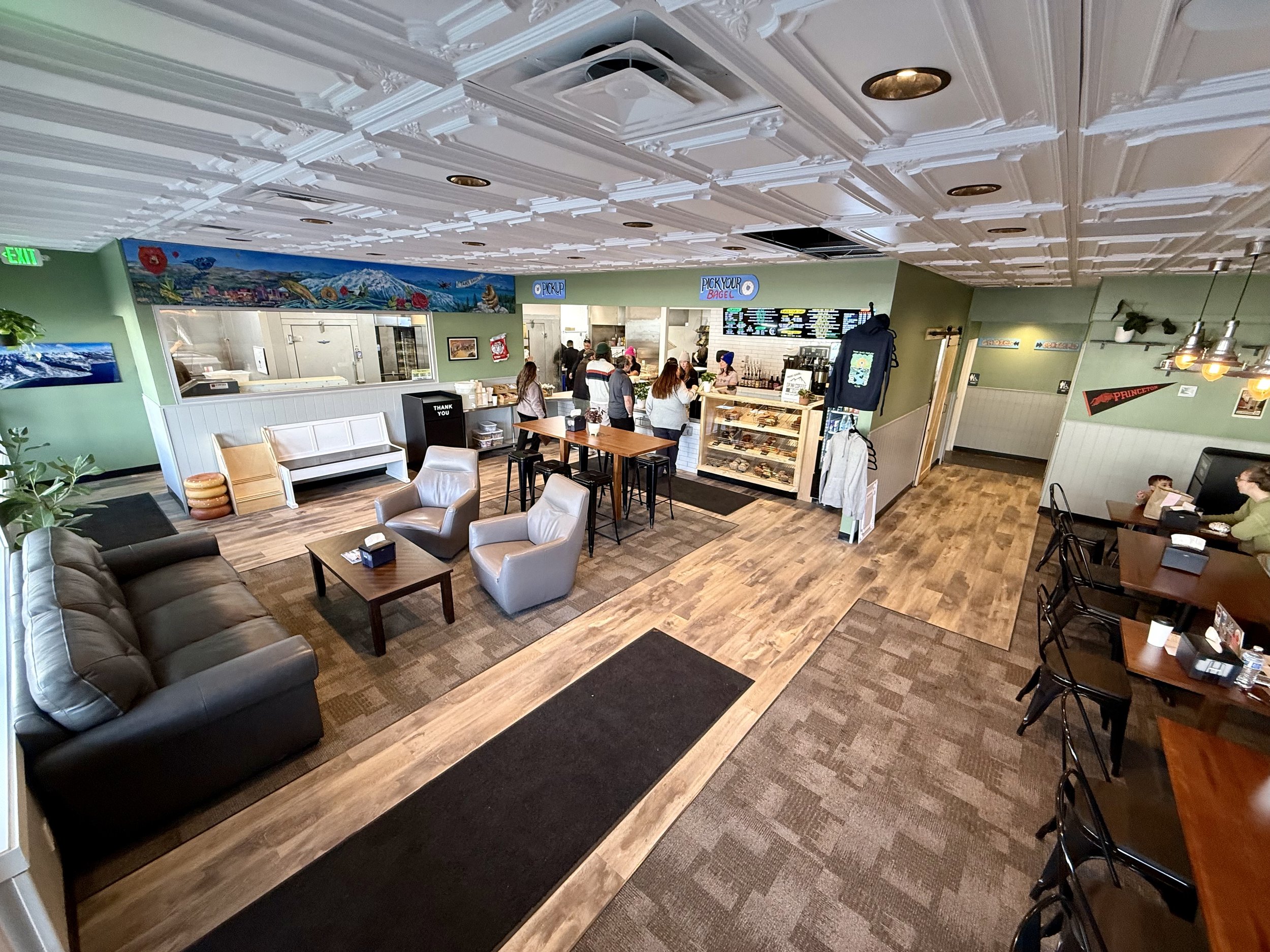 Interior view of the brand new Reno location of Tahoe Bagel Co.