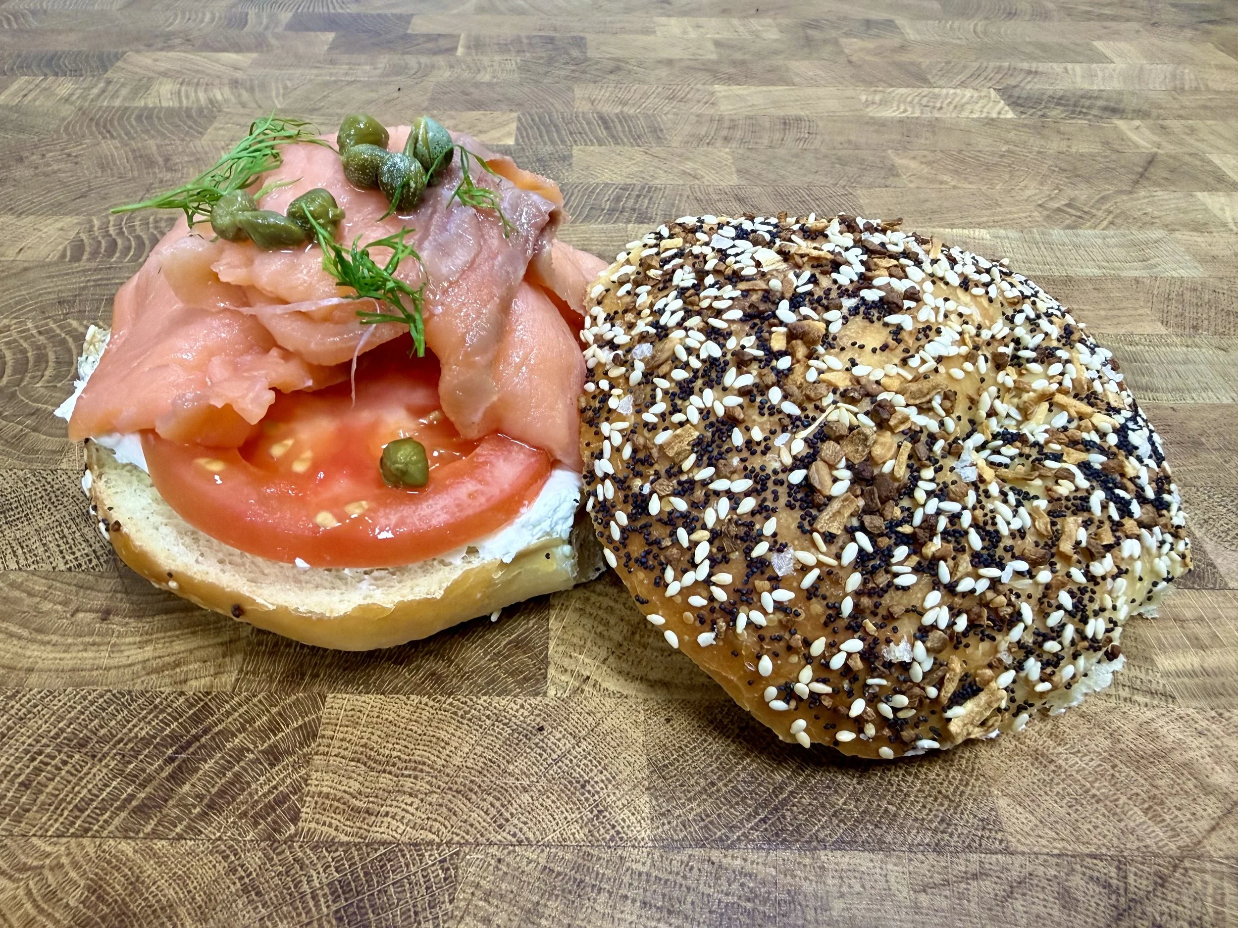Lox bagel on everything bagel