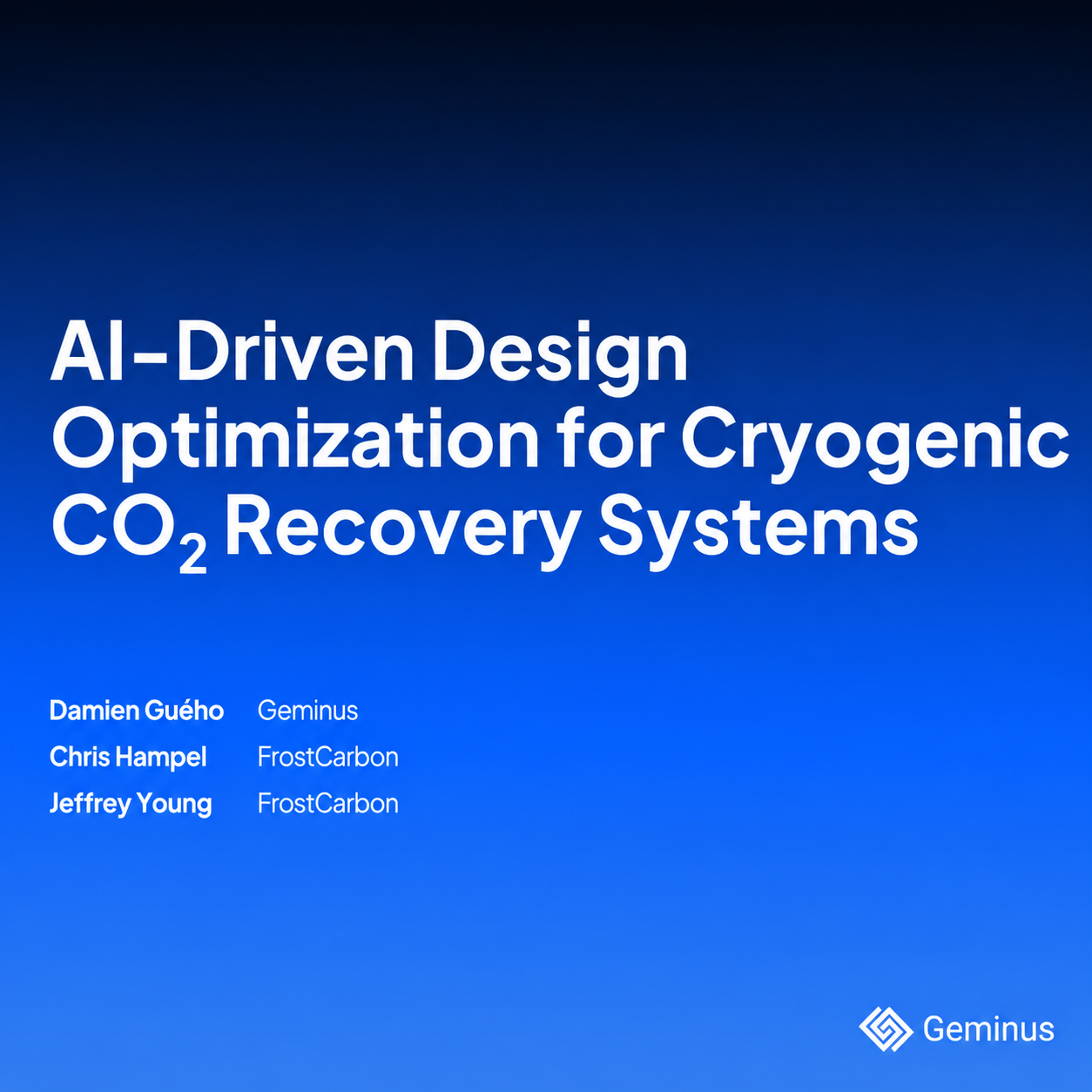 AI Optimization for FrostCC® Showcased at AIChE