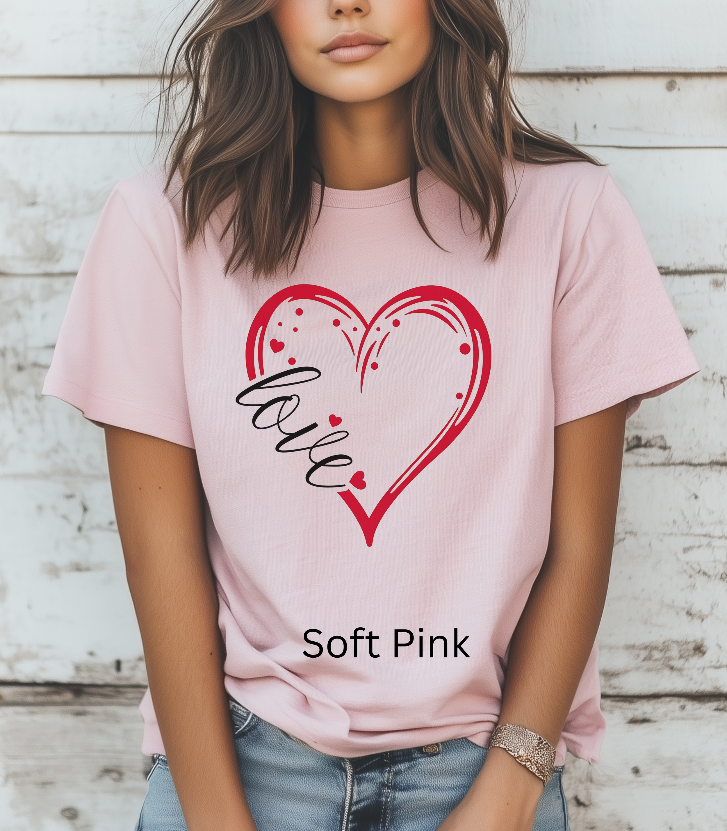 Love Heart Script Shirt – Minimal Valentine Love Graphic Tee