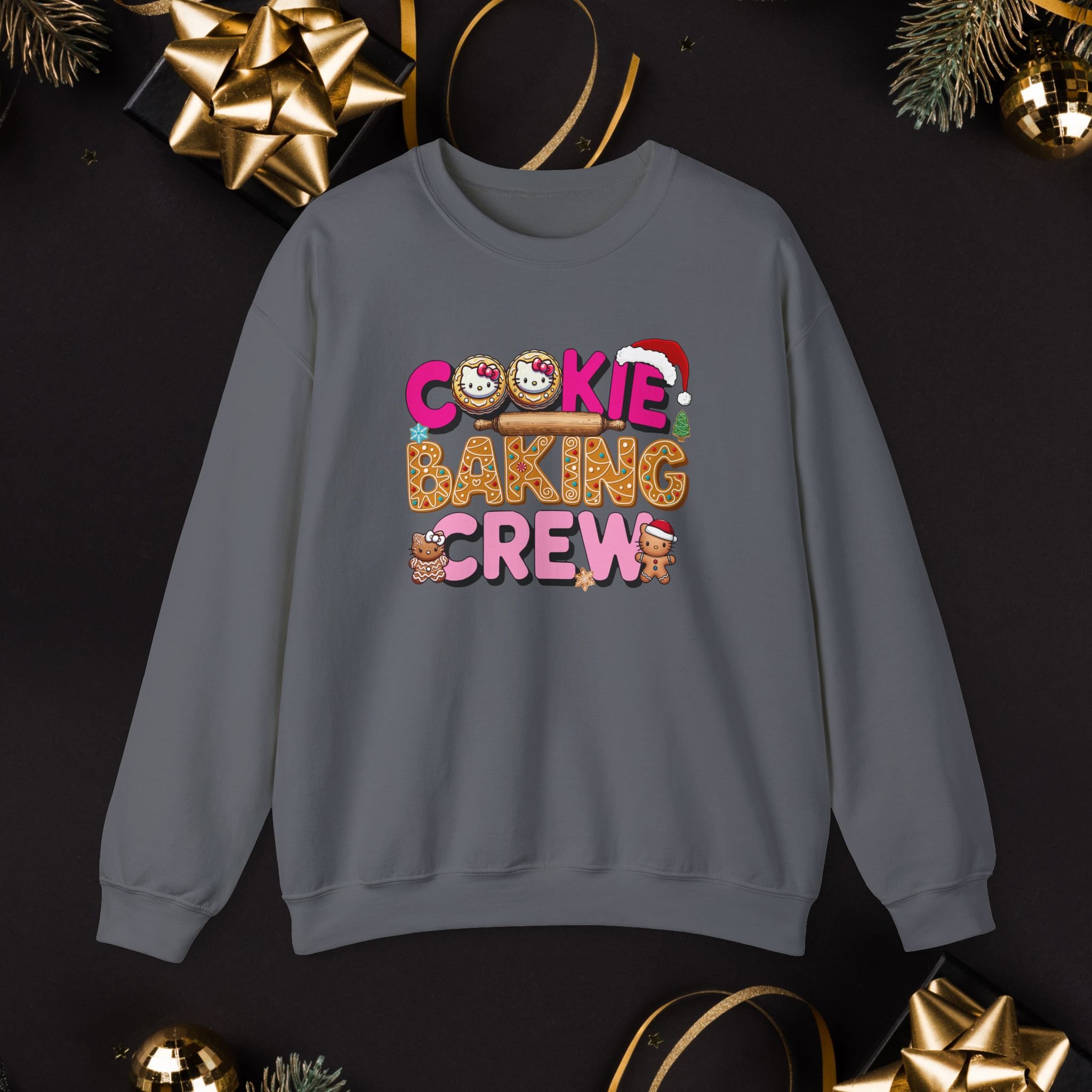 Hello Kitty Cookie Baking Crew Sweatshirt, Family Christmas Baking Crew Sweatshirt