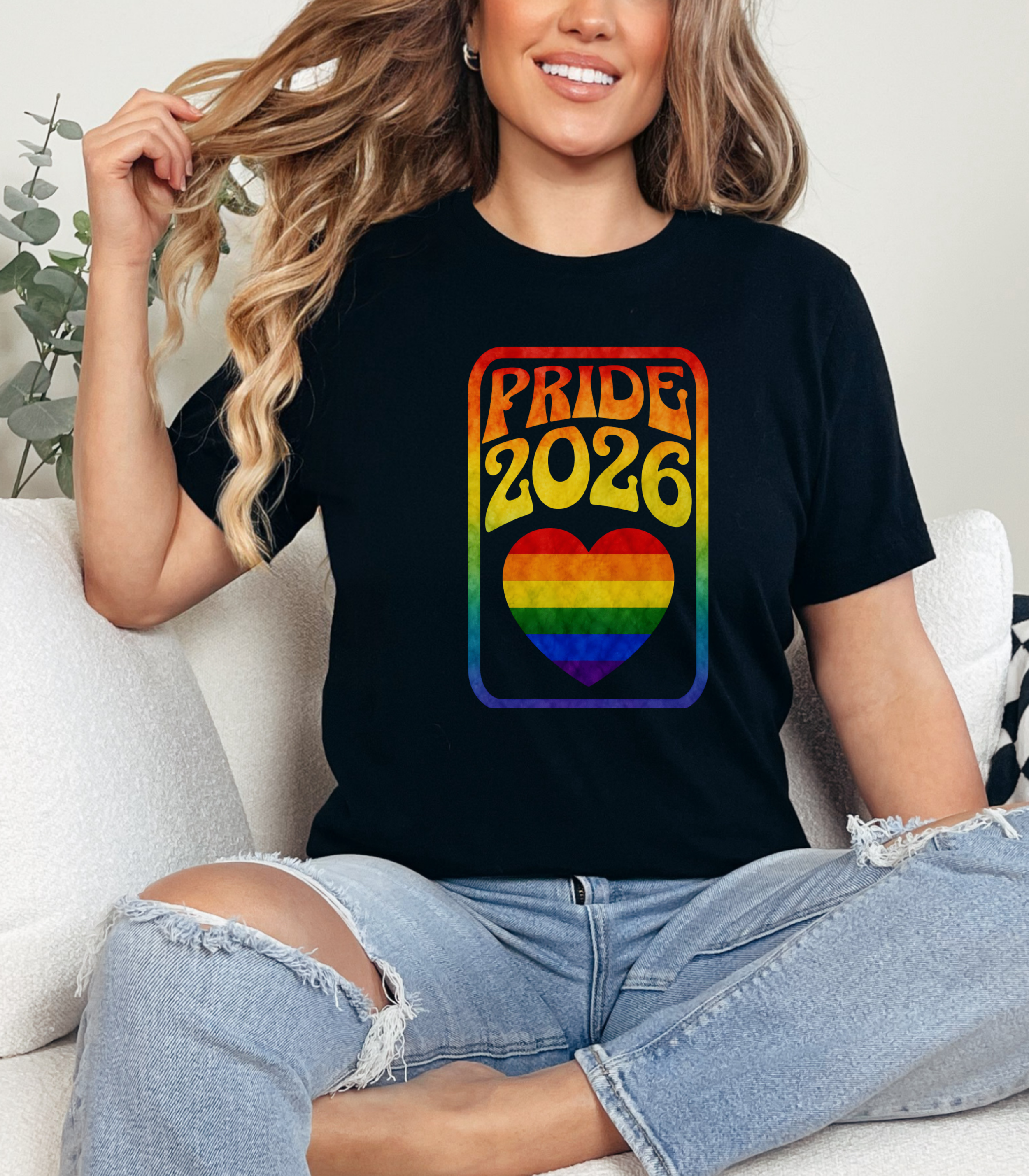 Pride 2026 Rainbow Heart T-Shirt, LGBTQ Pride Shirt, Love Is Love Tee, Retro Pride Graphic Shirt, Colorful Festival Tee, Unisex Pride Apparel