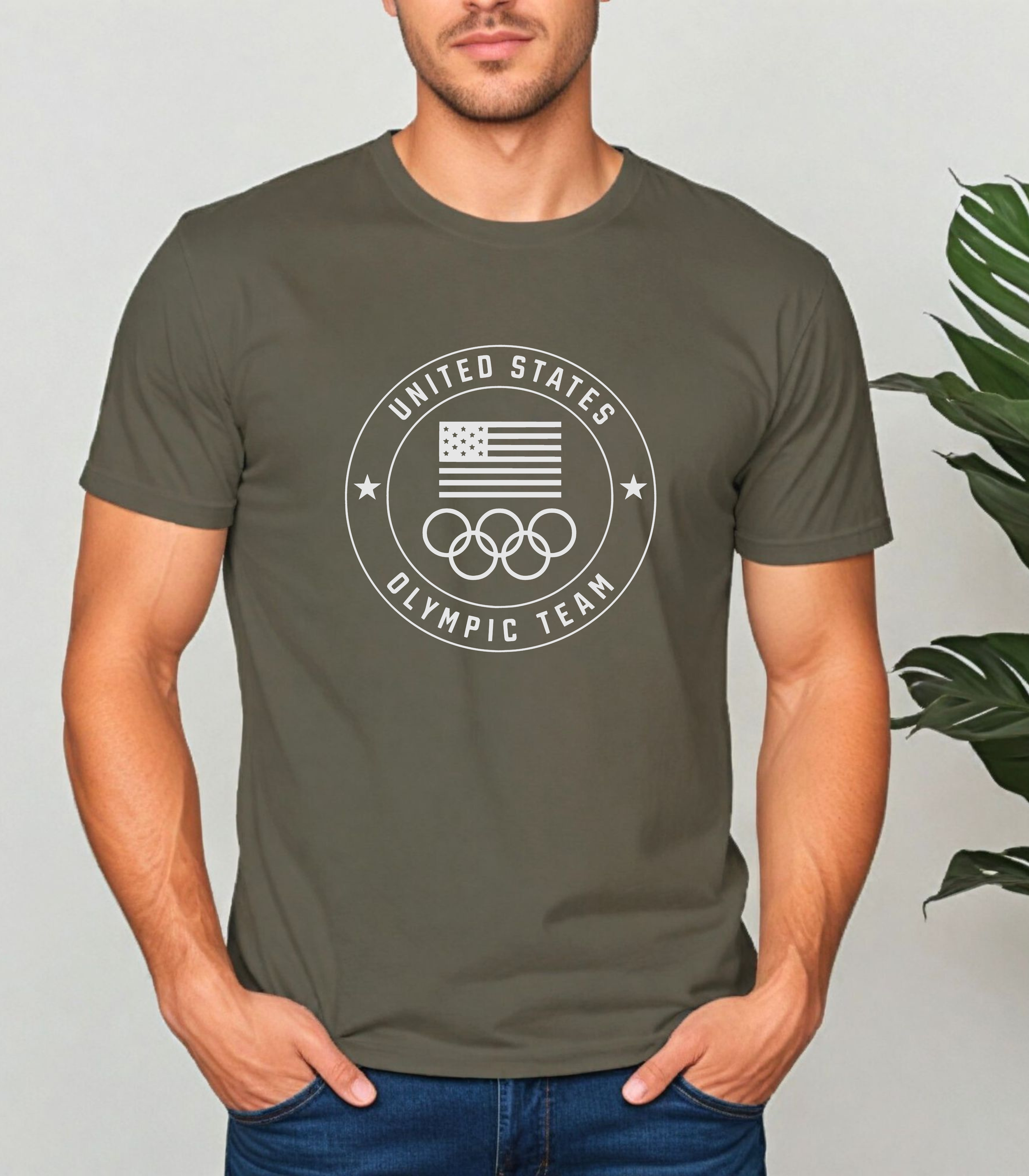 United States Olympic Team T-Shirt – Minimal Team USA Circle Logo Patriotic Tee