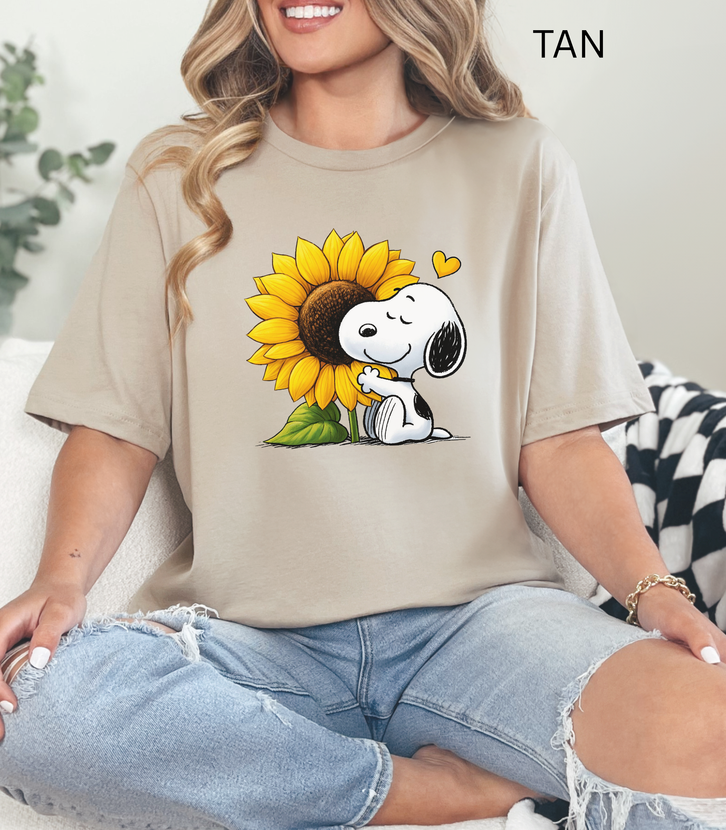 Cute Sunflower Snoopy Graphic T-Shirt, Cartoon Snoopy Tee, Theme Park Shirt, Summer Sunflower Tee, Cute Snoopy Lover Gift