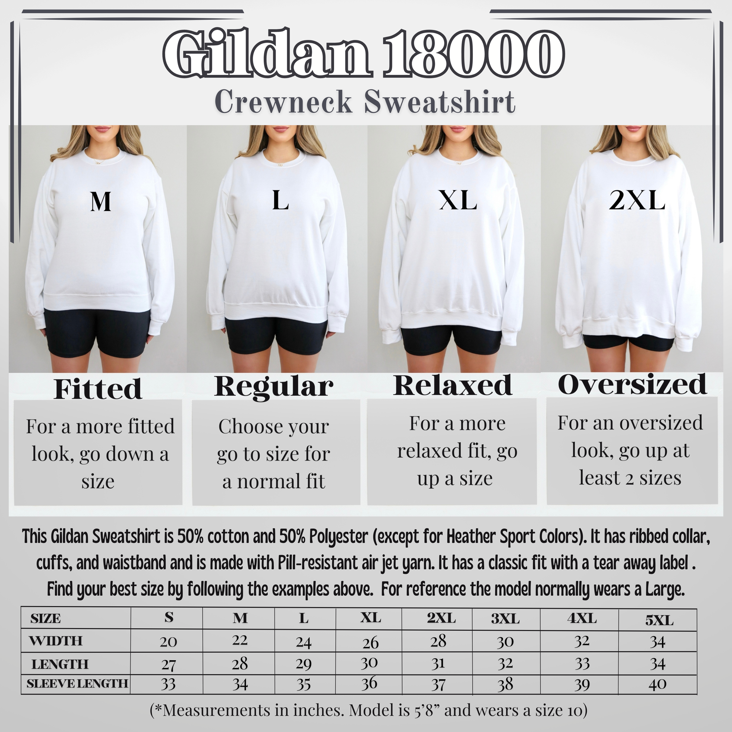 Gildan 18000 Size Chart.png