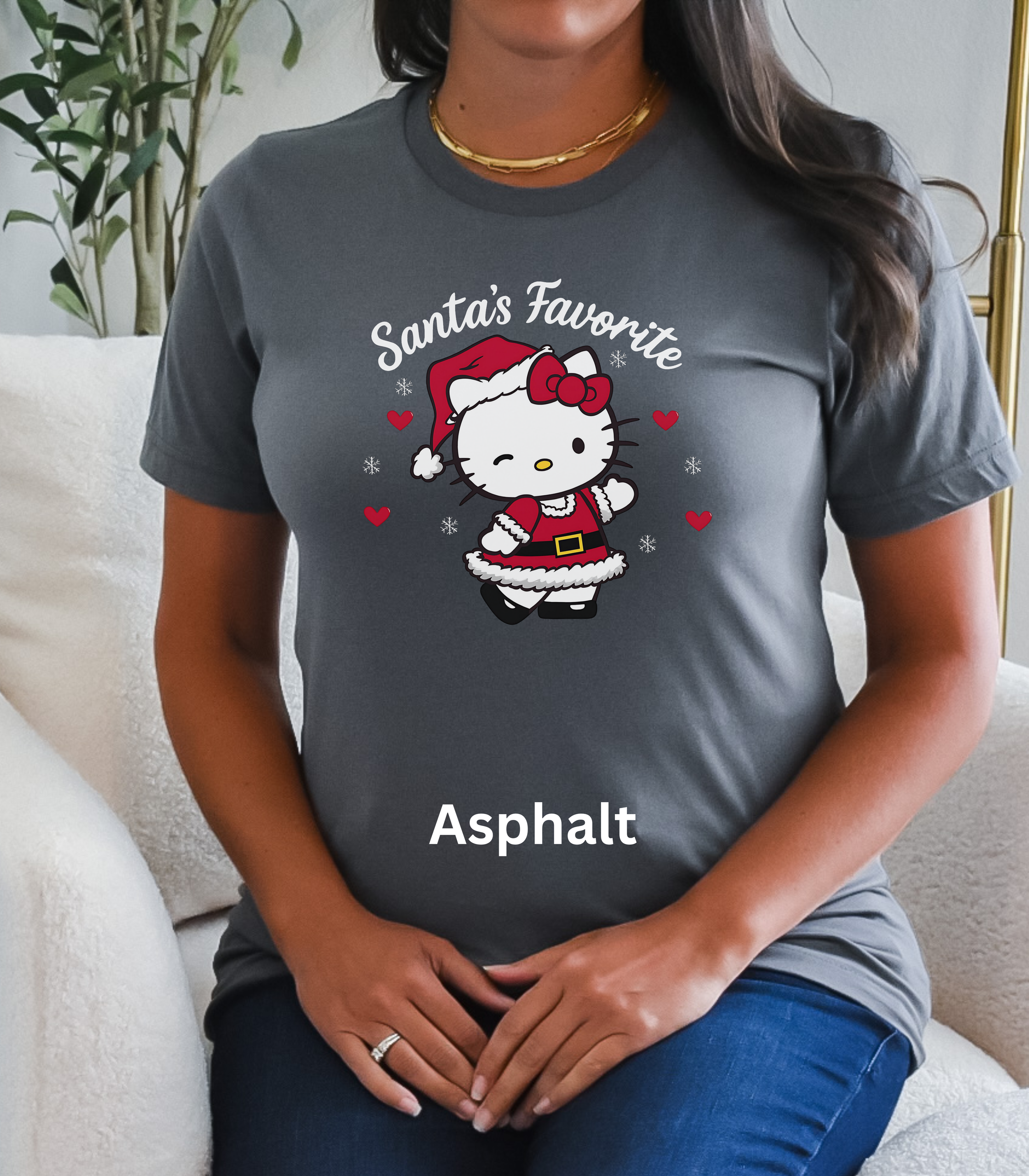 Cute Santa Kitty Christmas Shirt – Hello Kitty Santa's Favorite Holiday Tee