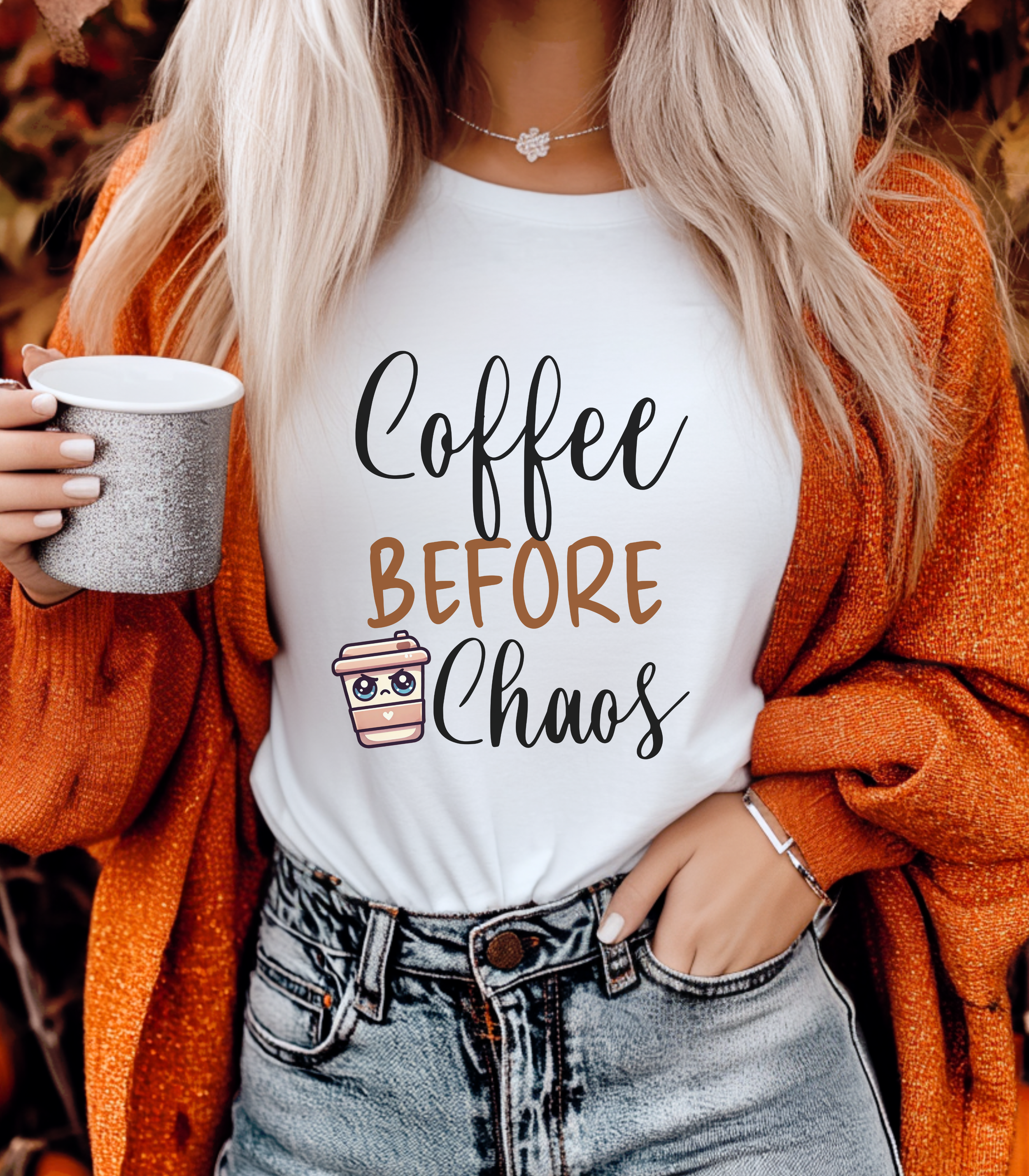 Coffee Before Chaos Shirt – Cute Coffee Lover Graphic Tee