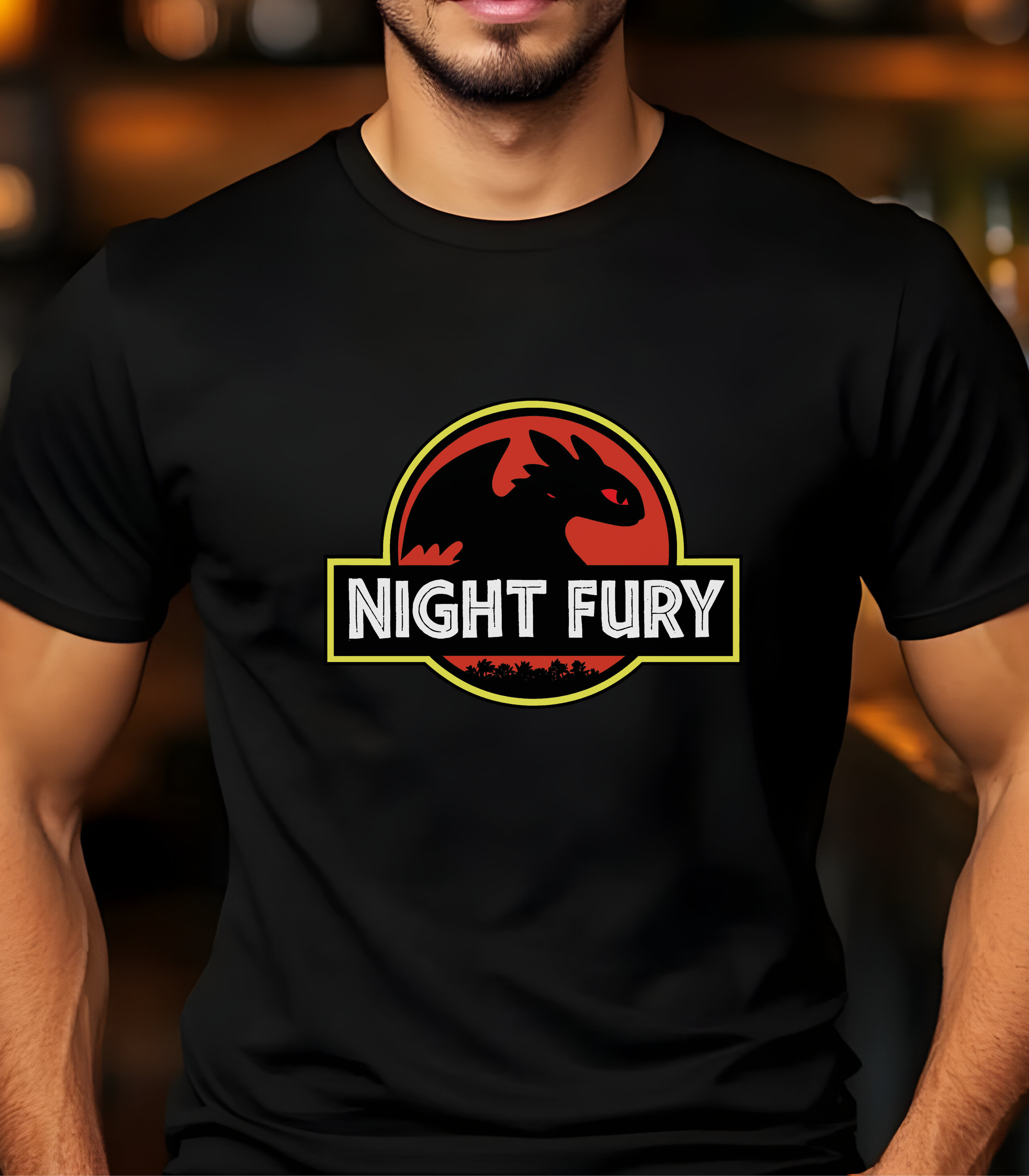 Night Fury Dragon Parody Logo T-Shirt | Cool Dragon Silhouette Graphic Tee