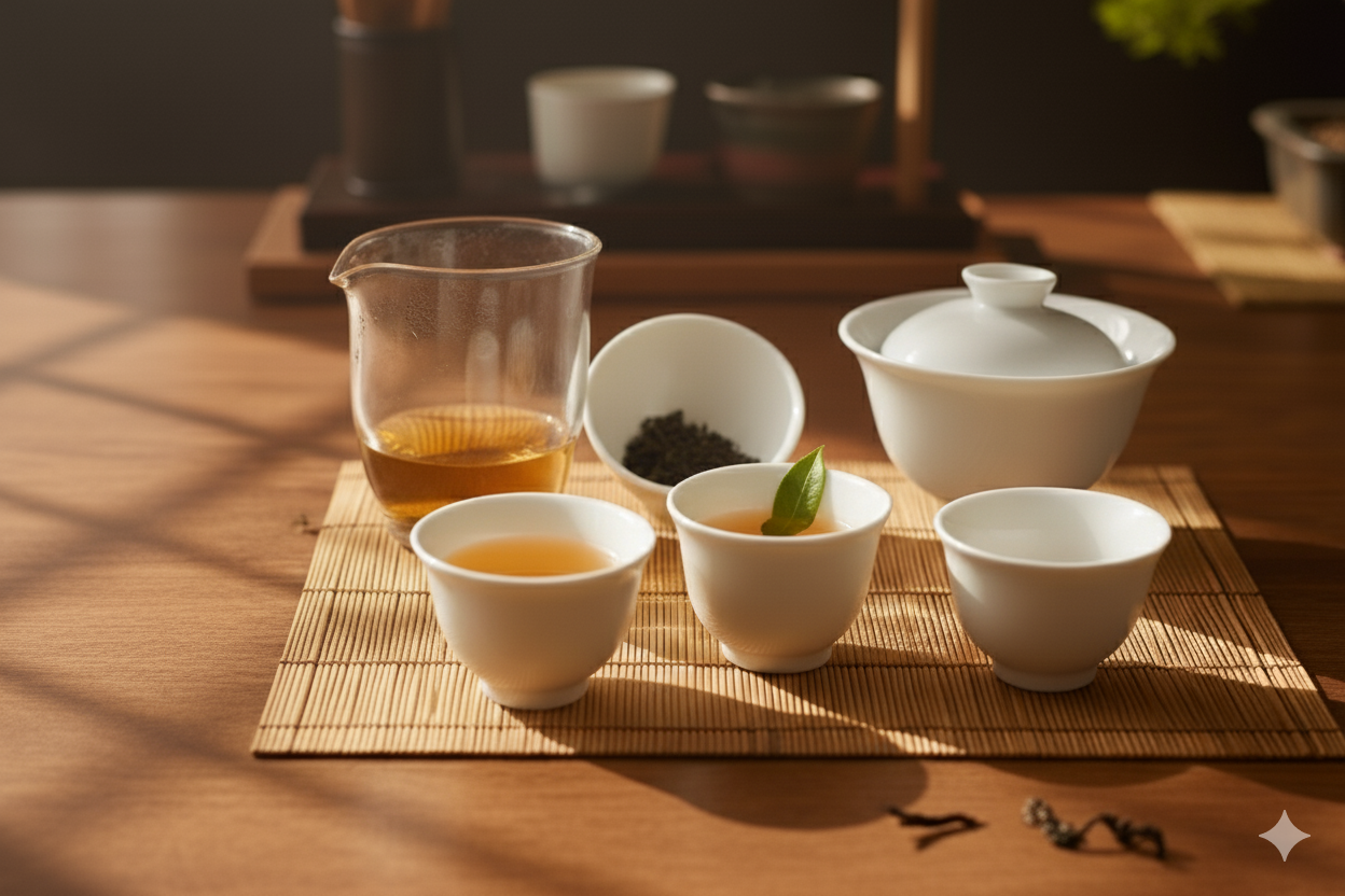 Service à thé Gaiwan en céramique chinoise