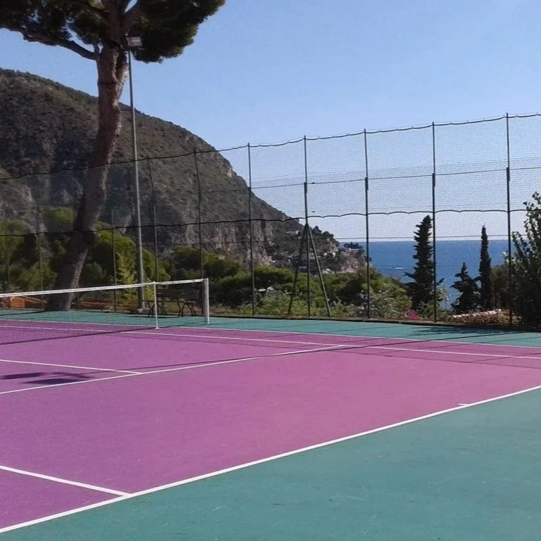 luxury private tennis court villa with sea view and infinity pool in Eze on the French Riviera — AZUR ESTATE collection