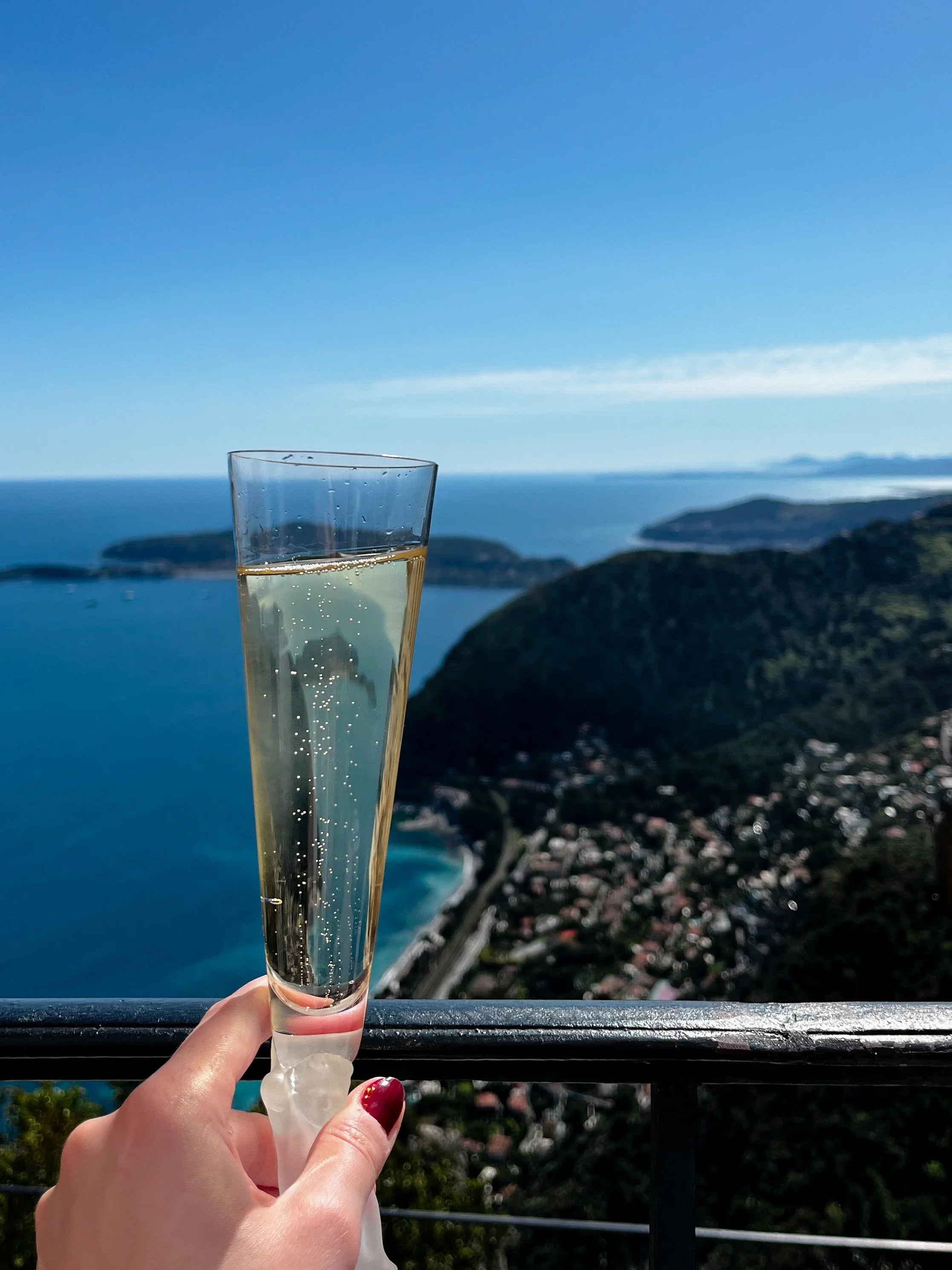 Drinking Champagne in Èze on the Côte d'Azur