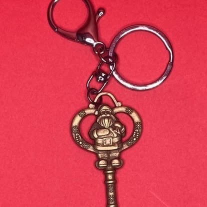 Vintage Santa Claus Metal Keychain