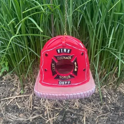 Firefighter Helmet Birdhouse
