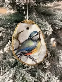 Hand-crafted shell  Bird Ornament