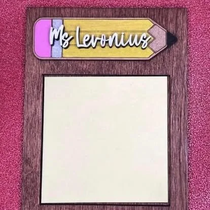 Teacher Memo Pad Holder Personalized with Pencil Design