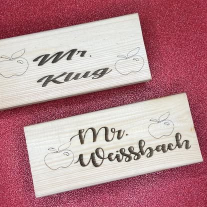 Custom Engraved Wooden Teacher Name Eraser