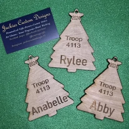 Scout Engraved Christmas Tree Ornaments