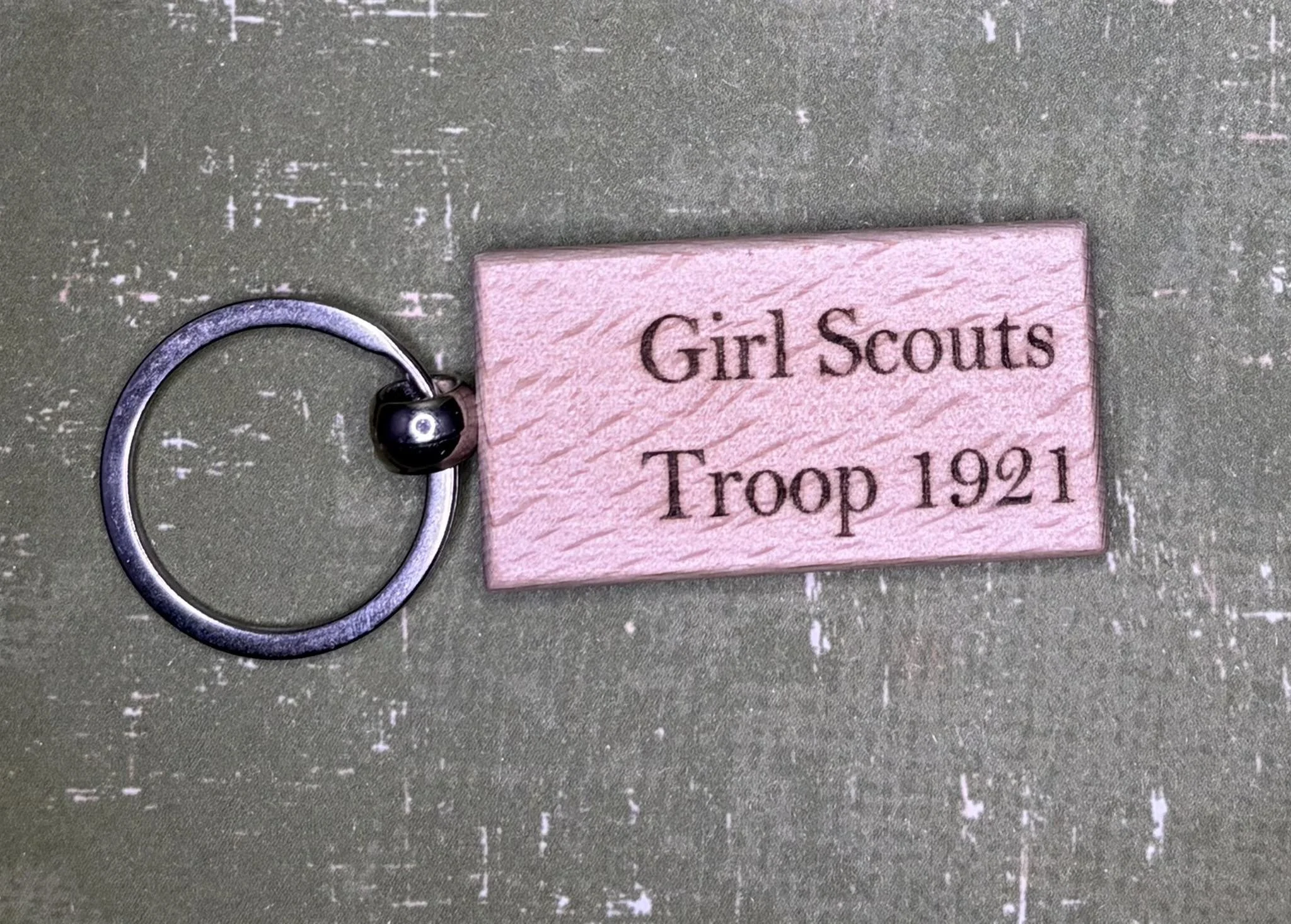 Girl Scouts Troop engraved Custom Keychain