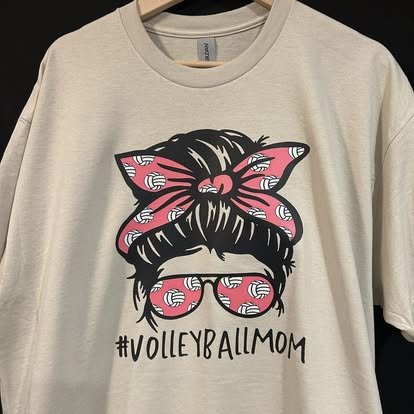 VolleyBall Mom Shirt Sunglasses & Messy Bun