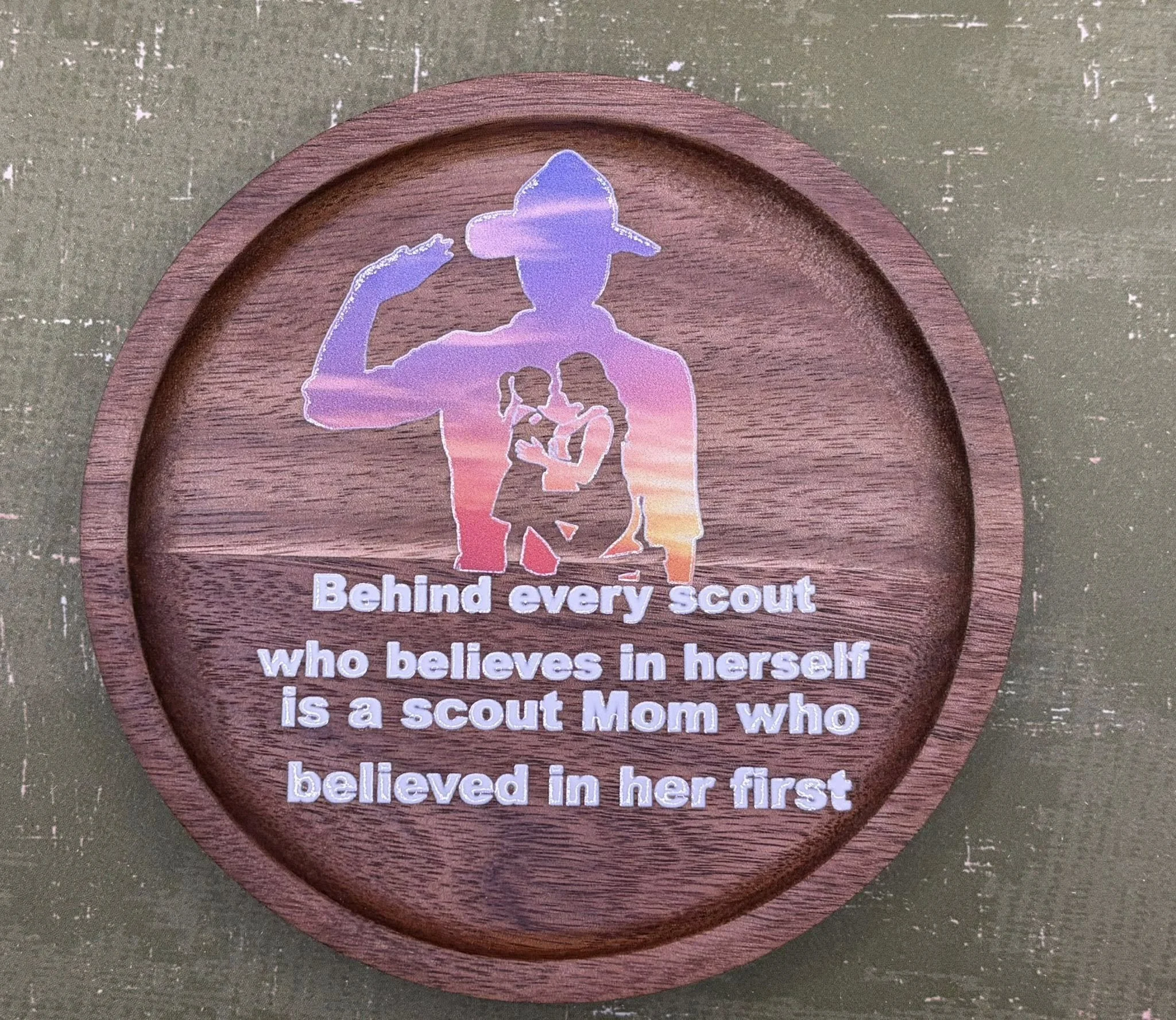 Scout Mom Tribute Wooden Plaque/ Trinket Dish