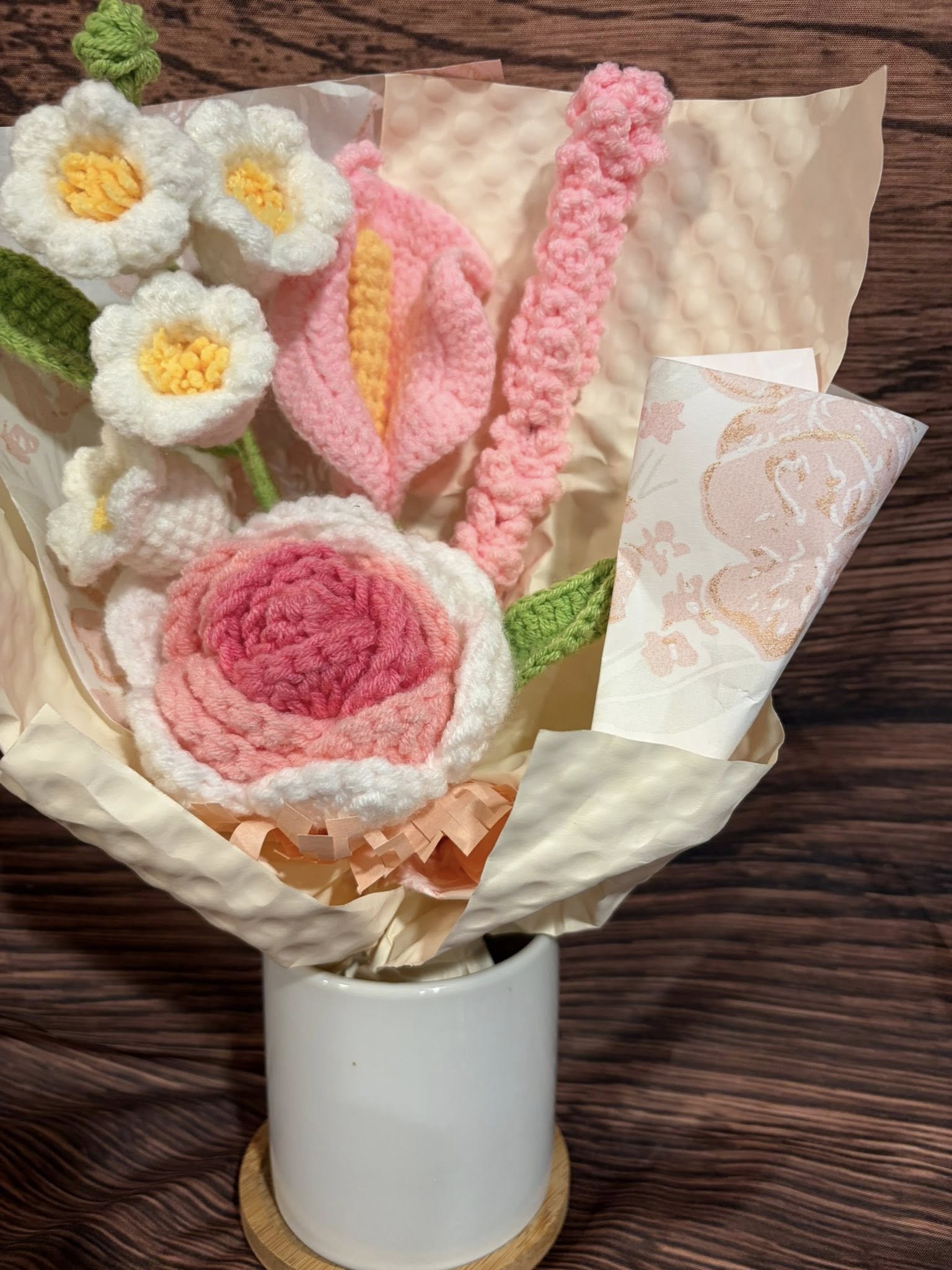 Timeless Knitted Flower Arrangement