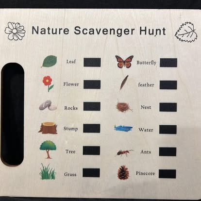Nature Scavenger Hunt Adventure Board