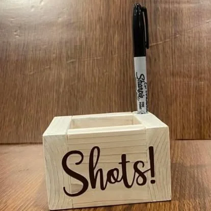 Wooden Shot Glass Marker Holder